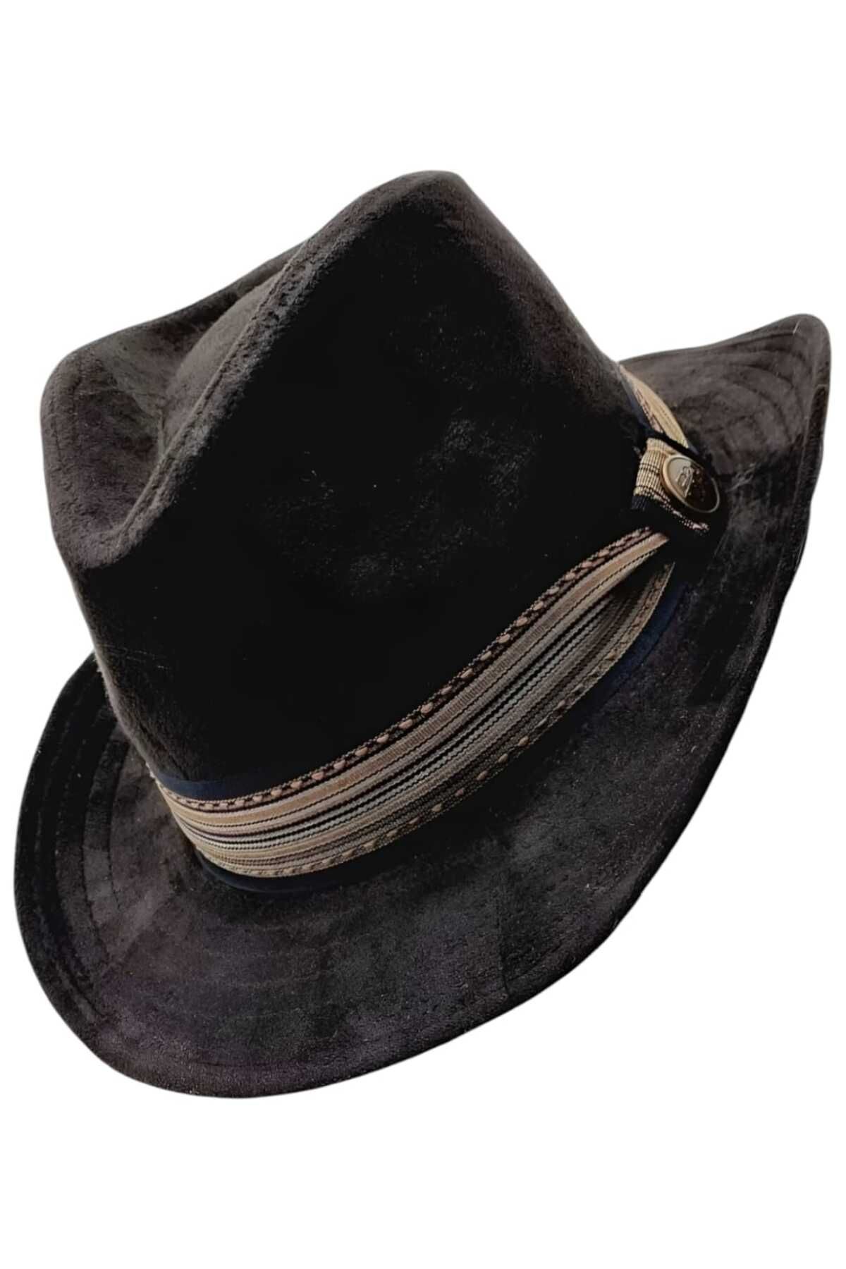 Uniquetrenders-Unisex Nubuck Cowboy Trilby Hat 1