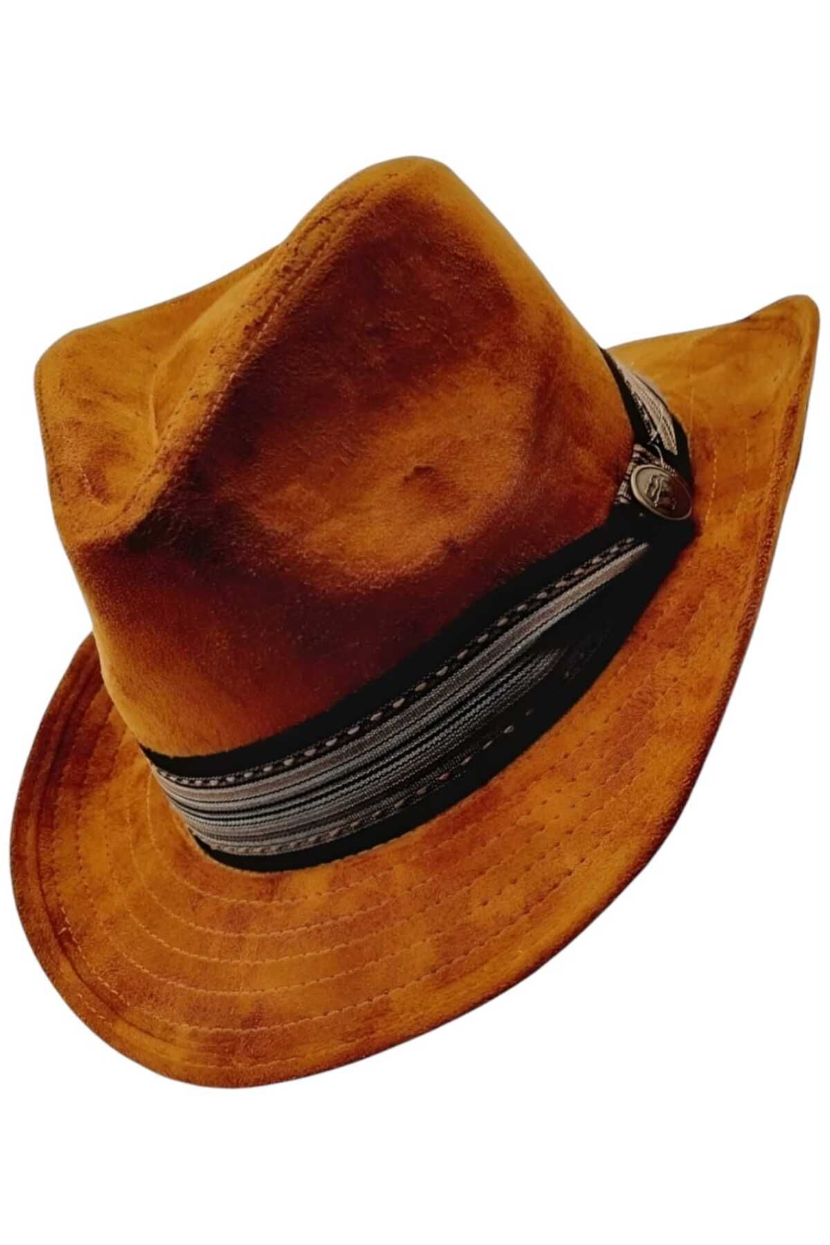 Uniquetrenders-Unisex Nubuck Cowboy Trilby Hat 1