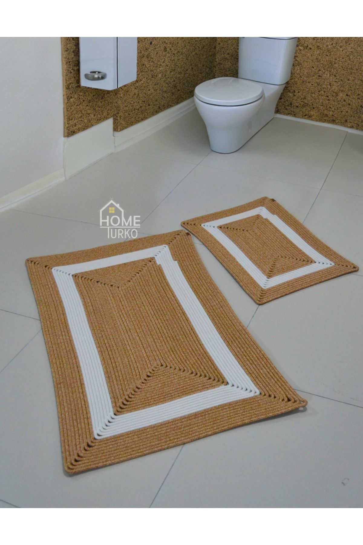 CARPELLA HOME-Bohemian Style Jute Square Bayno Mat Set - Dowry Gift Home Item 4