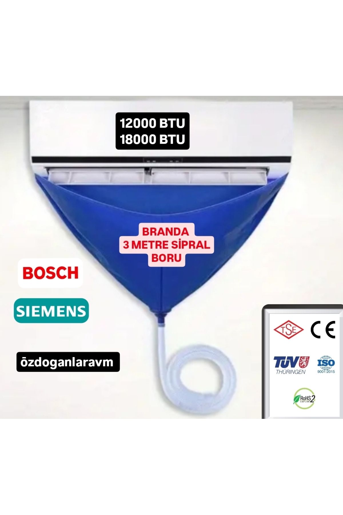 dogant özdoğanlar avm XXL Klima Temizleme Brandası Hortumu  12000 ve 18000 Btu Klimalar