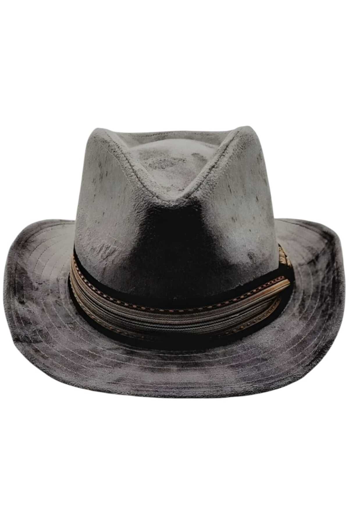 Uniquetrenders-Unisex Nubuck Cowboy Trilby Hat 2