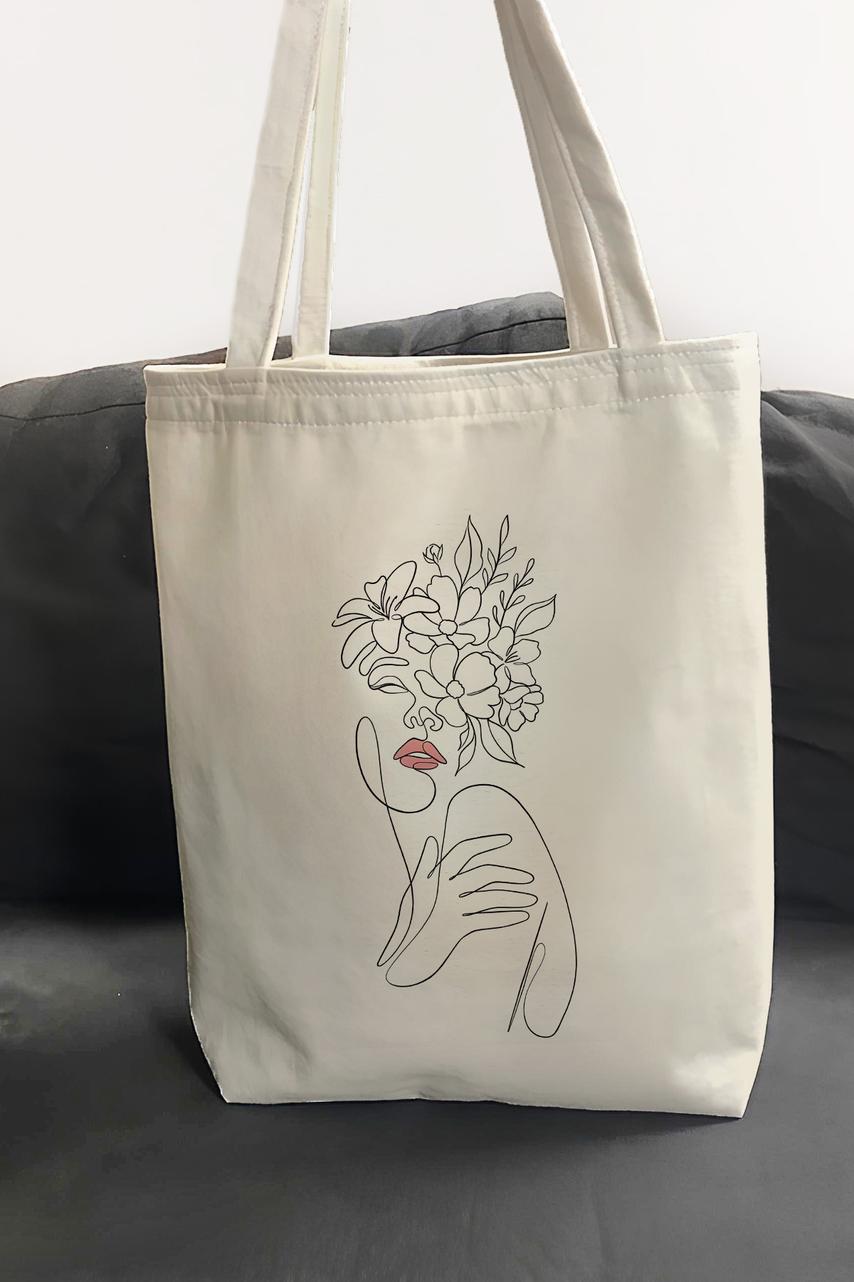 Printed Casual Beach Shopping Tote Cloth Bag with Quality Fabric Inner Pockets
