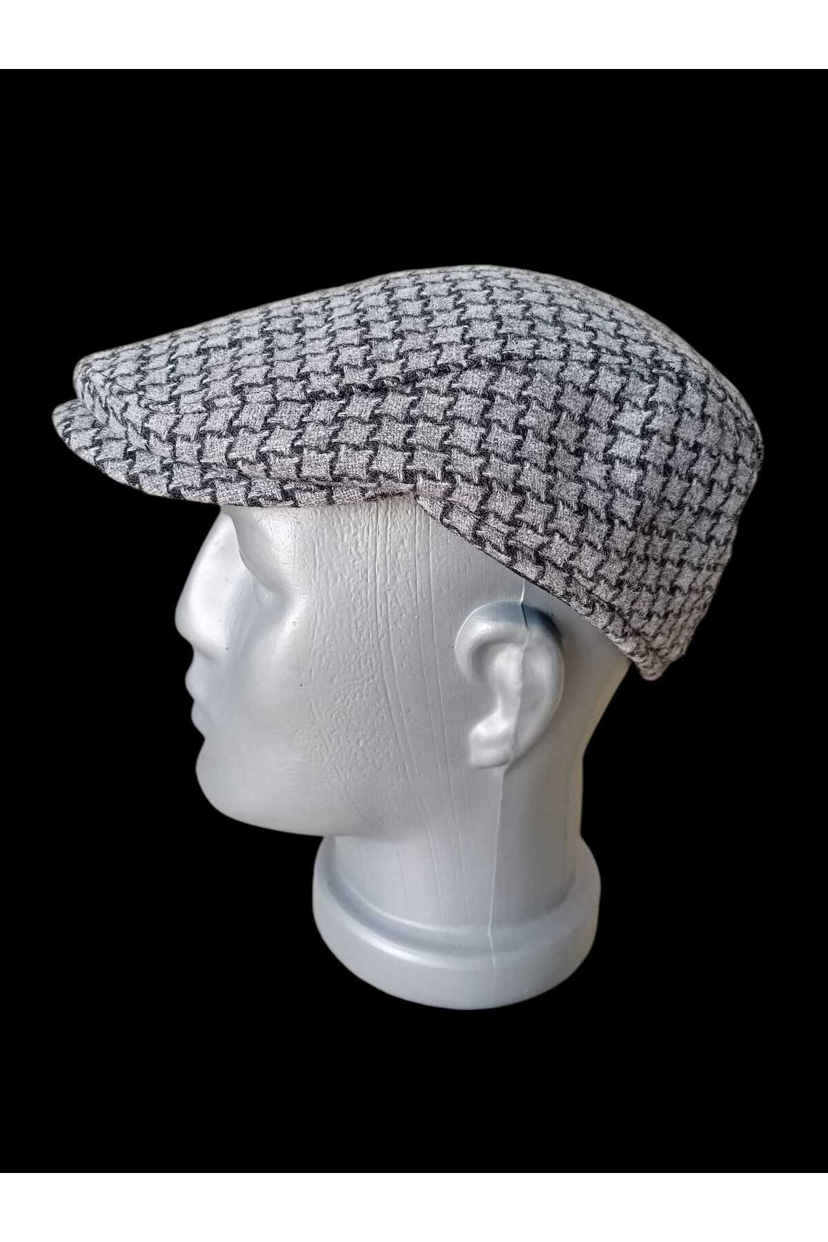 balkonda-British Style Gray Wool Stamp Cap - Lined and Elastic, Standard Size Unisex K29-1 3