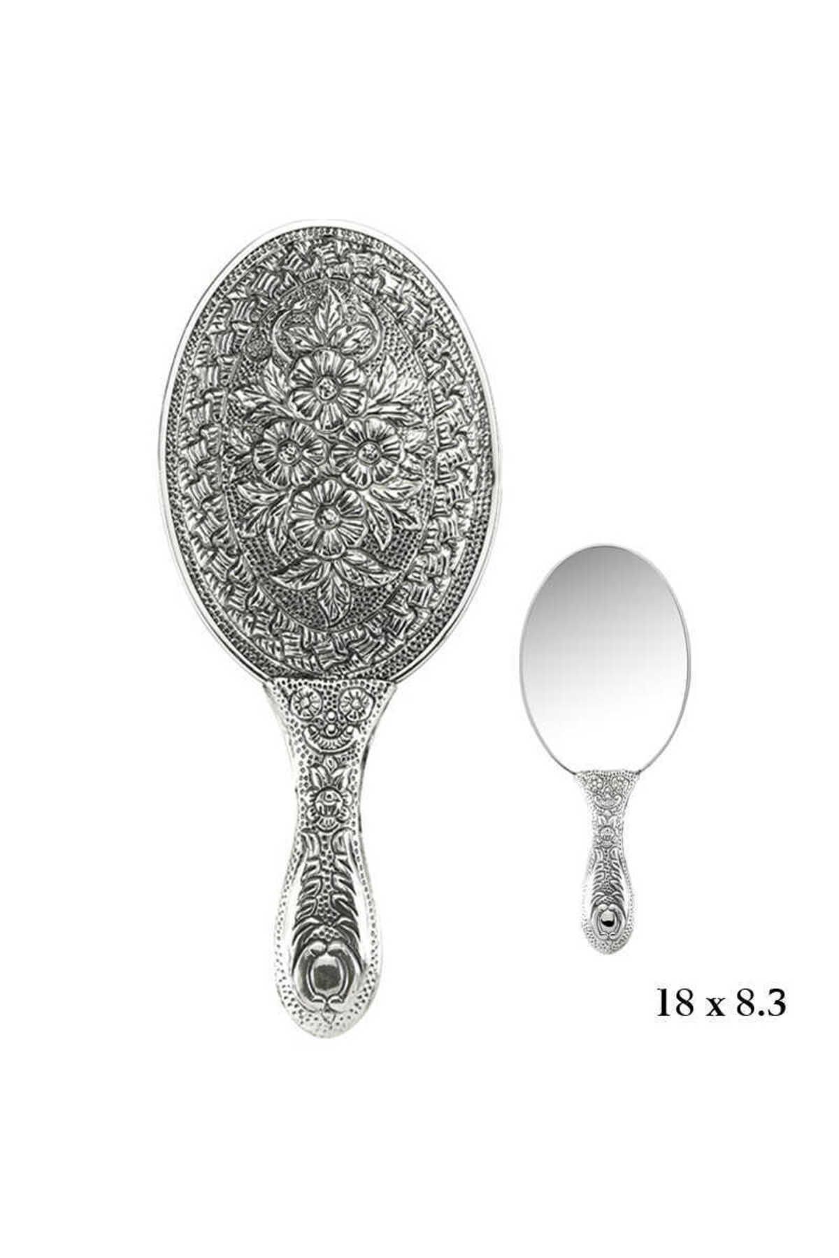 Skygo-925 Sterling Silver Daisy Patterned Silver Hand Mirror 1