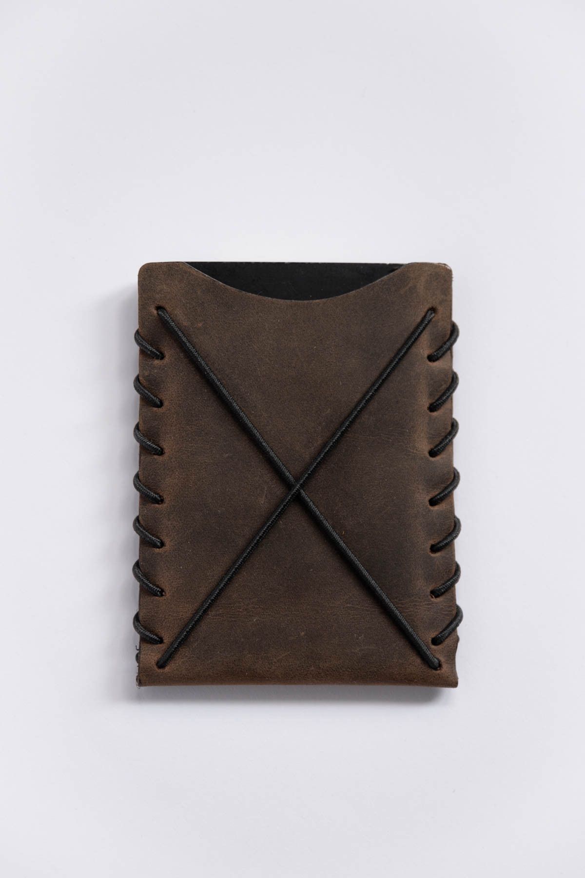 minimal X design-Minimal X V1 - Chestnut Color Real Leather Card Holder, Simple and Stylish Flexible 2