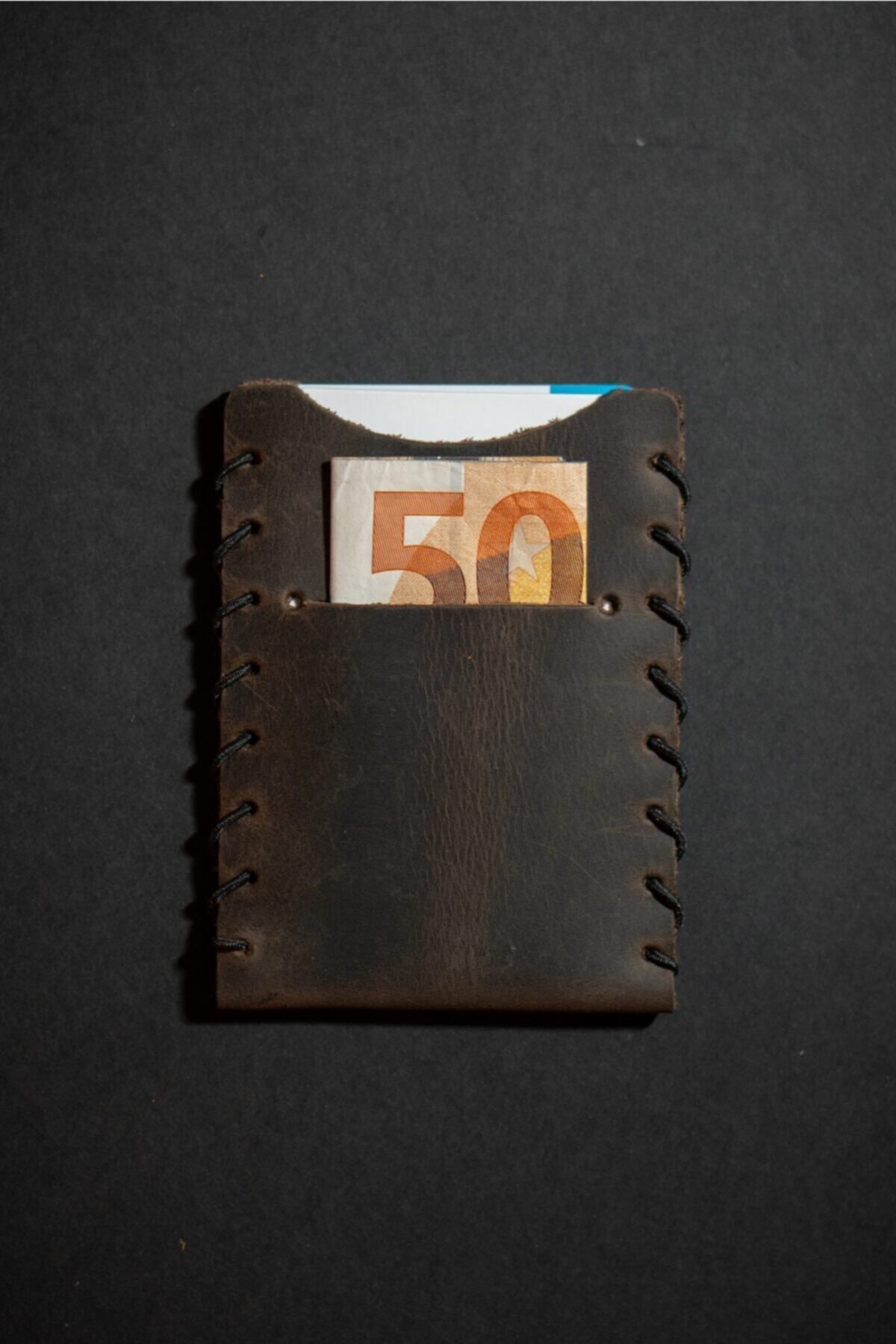 minimal X design-Minimal X V1 - Chestnut Color Real Leather Card Holder, Simple and Stylish Flexible 5