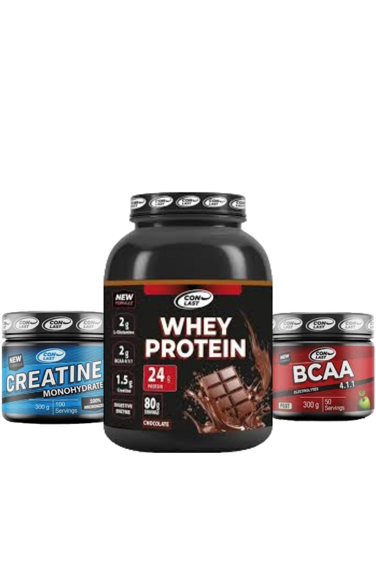 Conlast WHEY PROTEİN ÇİKOLATALI 2000G BCAA ELMALI 300G CREATINE 300G