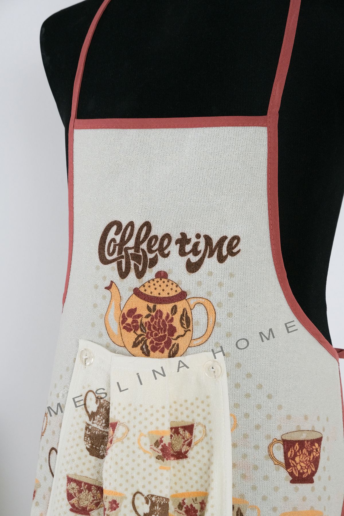 Meslina Home-Kitchen Apron with Towel |   Liquid Proof |   Printed Towel Apron 2