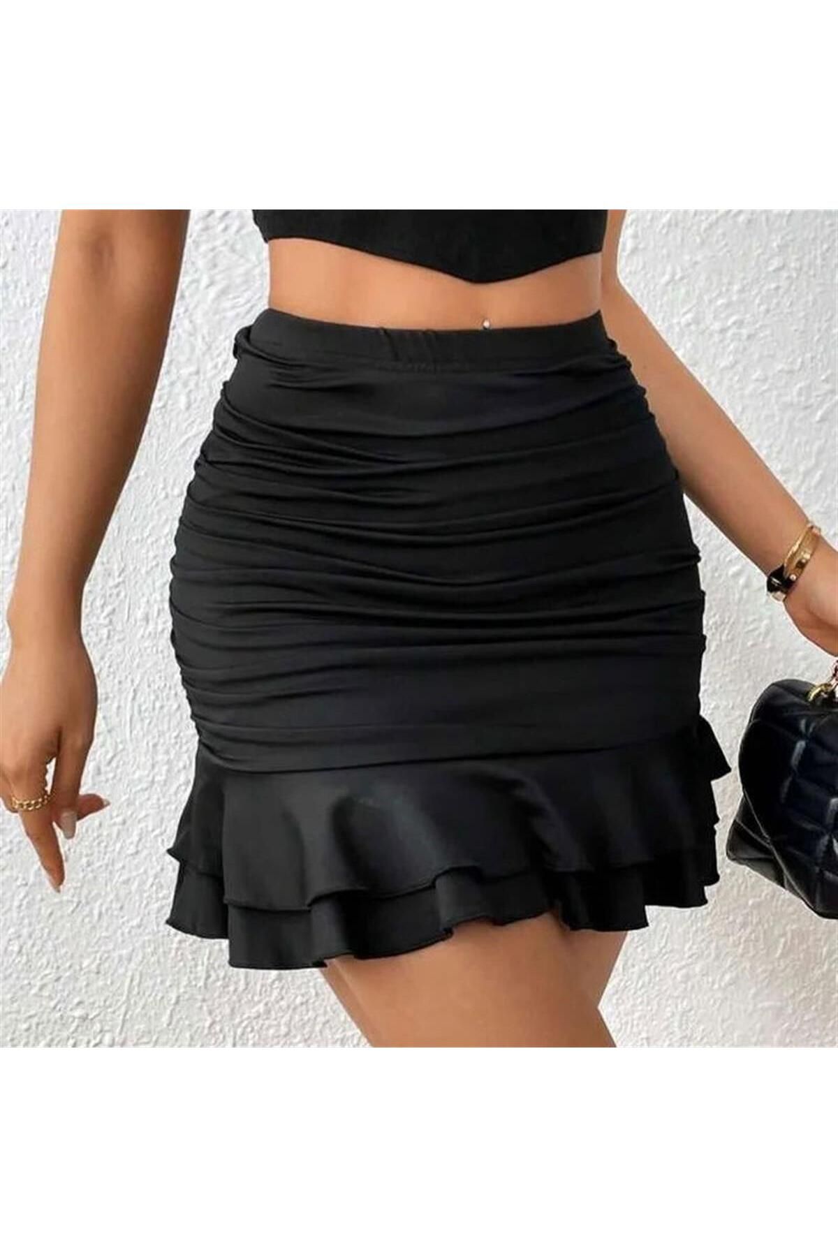 dalinda Fırfırlı Mini Etek