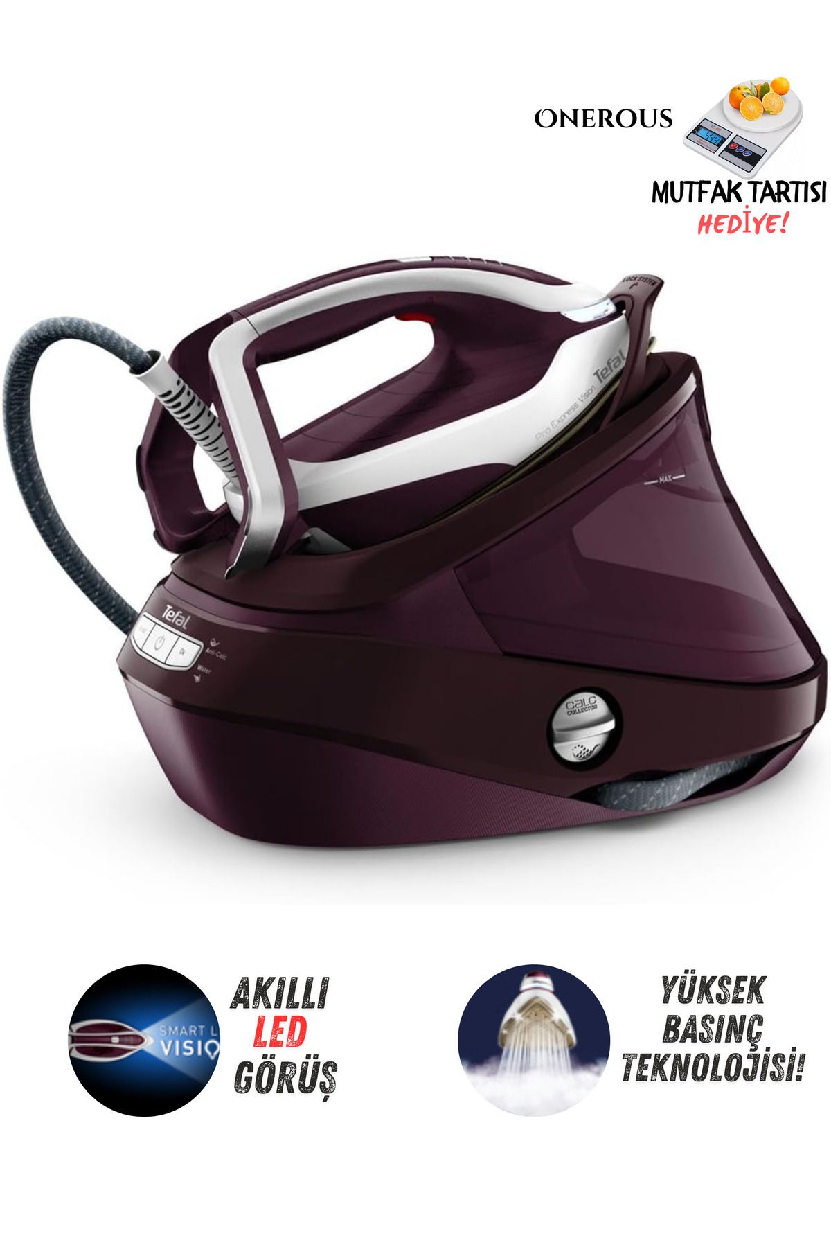 TEFAL 3000w Premium Buhar Kazanlı Ütü, 8.3 Bar, 680 Gr/dk Buhar, Kusursuz Kayganlık