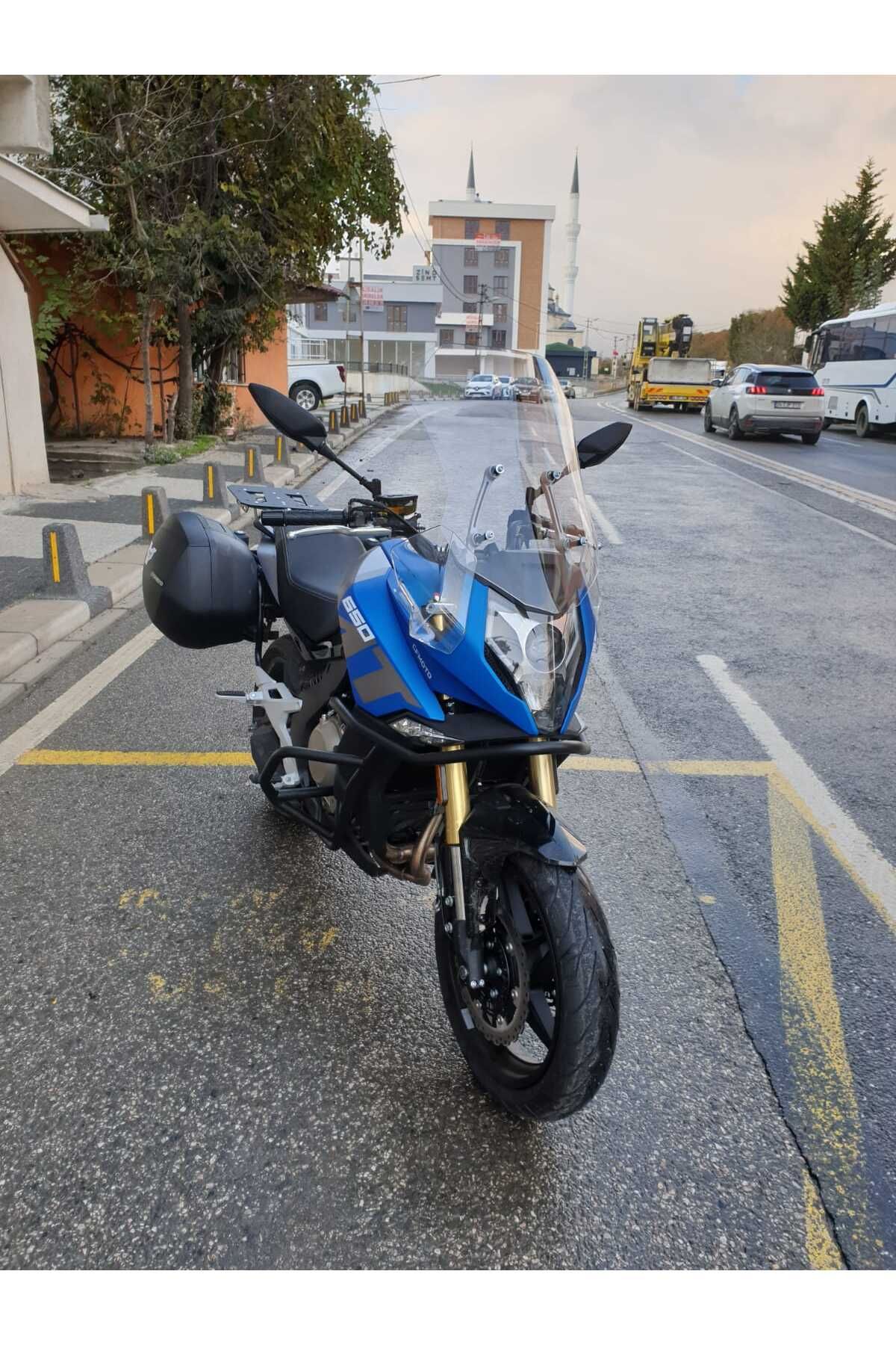 CF MOTO 650 MT Siperlik Ön Cam 2025 Model 56cm Şeffaf Renkli 4mm UZUN CAM