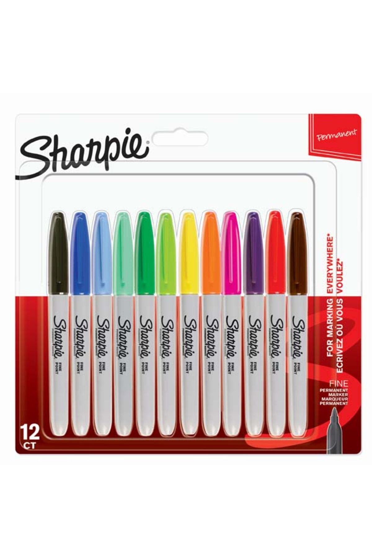 Sharpie Markör Permanent Fine Karışık Renk 12 Li 2065404