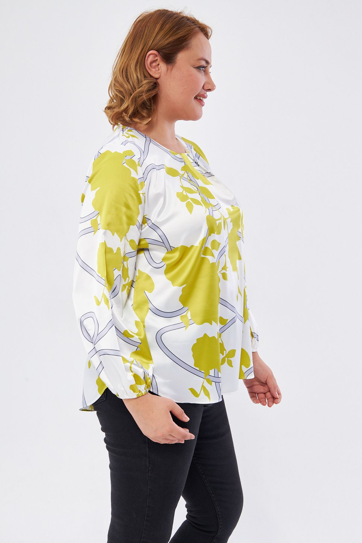 Ayhanlar Collection-Plus Size Blouse - White - Slim 5