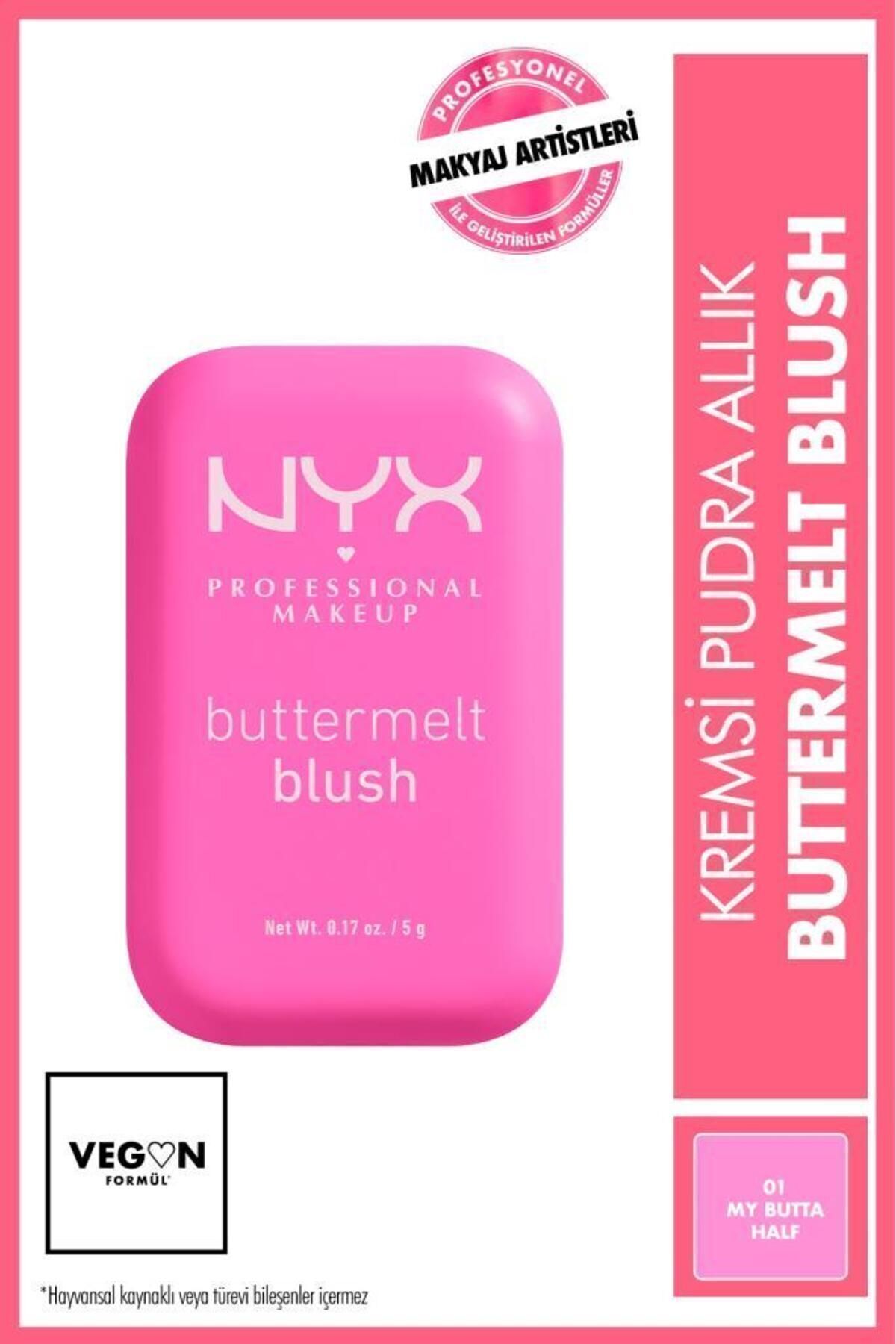 NYX Professional Makeup Buttermelt Blush Kremsi Pembe Pudra Allık - 01 My Butta Half