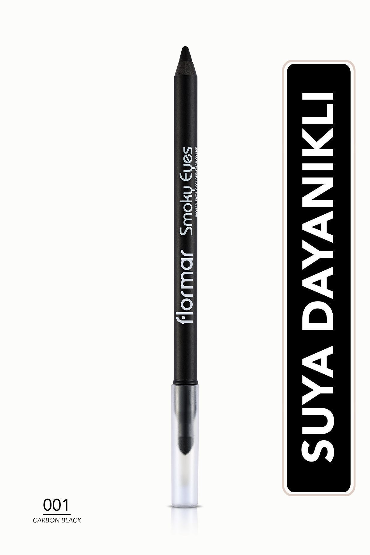 Flormar Yeni ve Eşsiz Formülü İle Uzun Süre Kalıcı Göz Kalemi-Waterproof Eyeliner-001 Carbon Black