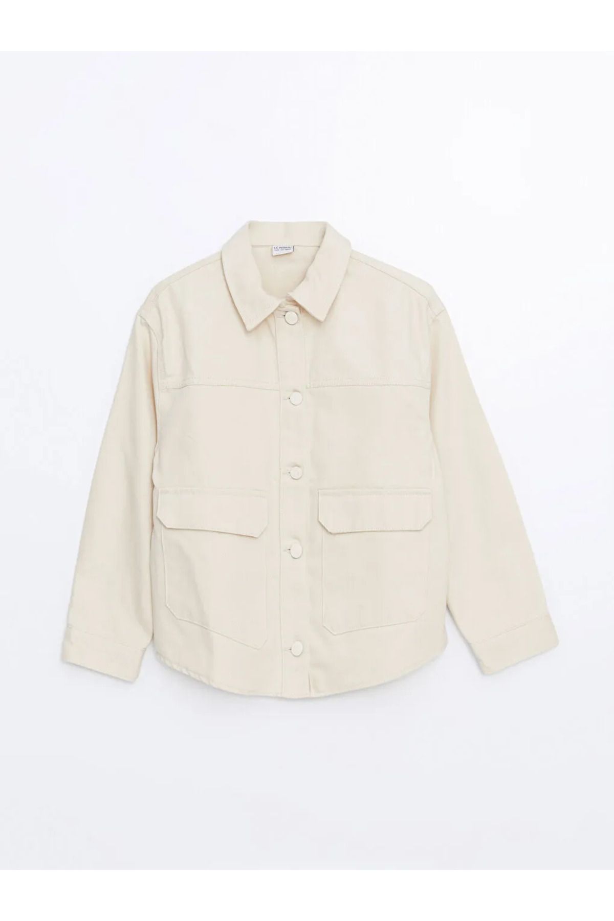 LC Waikiki-Lcw Kids Beige Basic Long Sleeve Girls Shirt Jacket 3