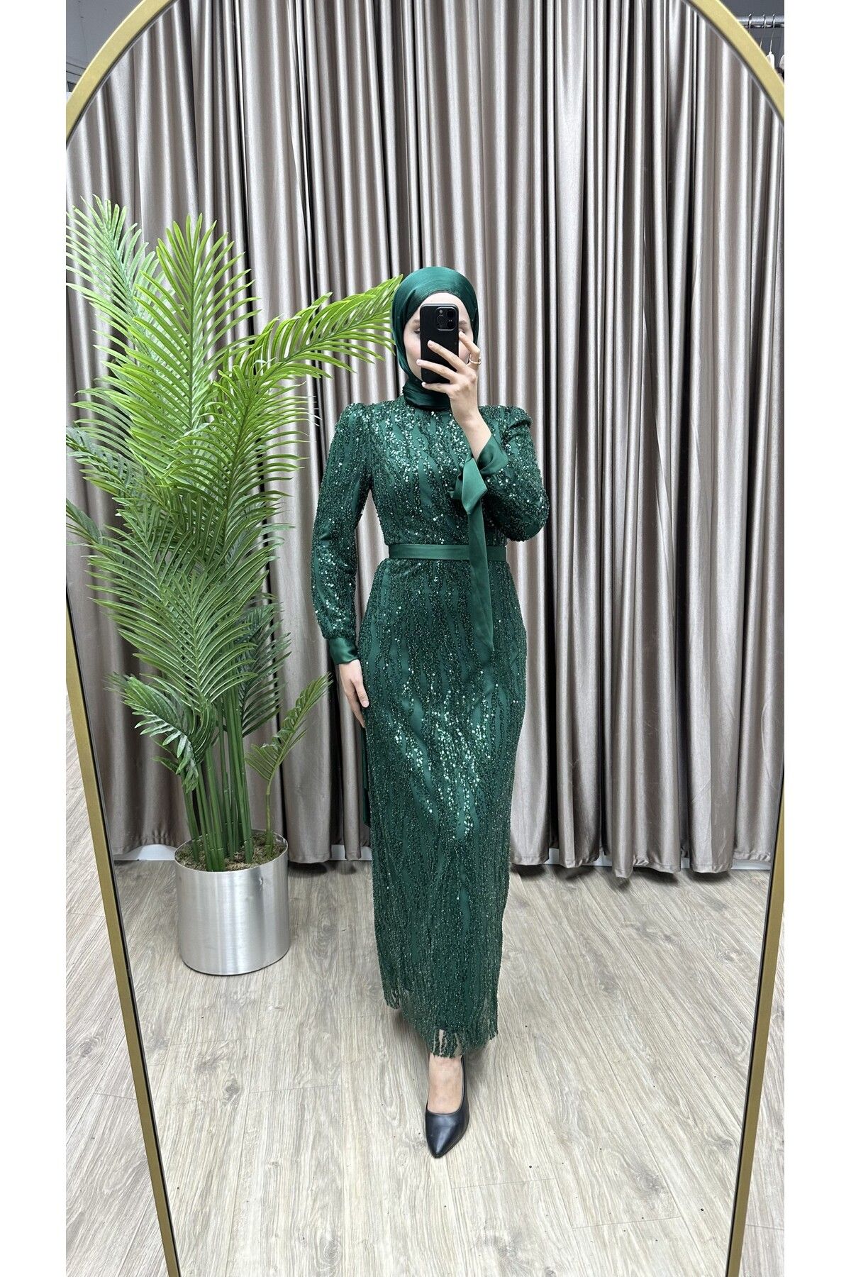 MERA outlet-Zehra Stone Hijab Evening Dress 2