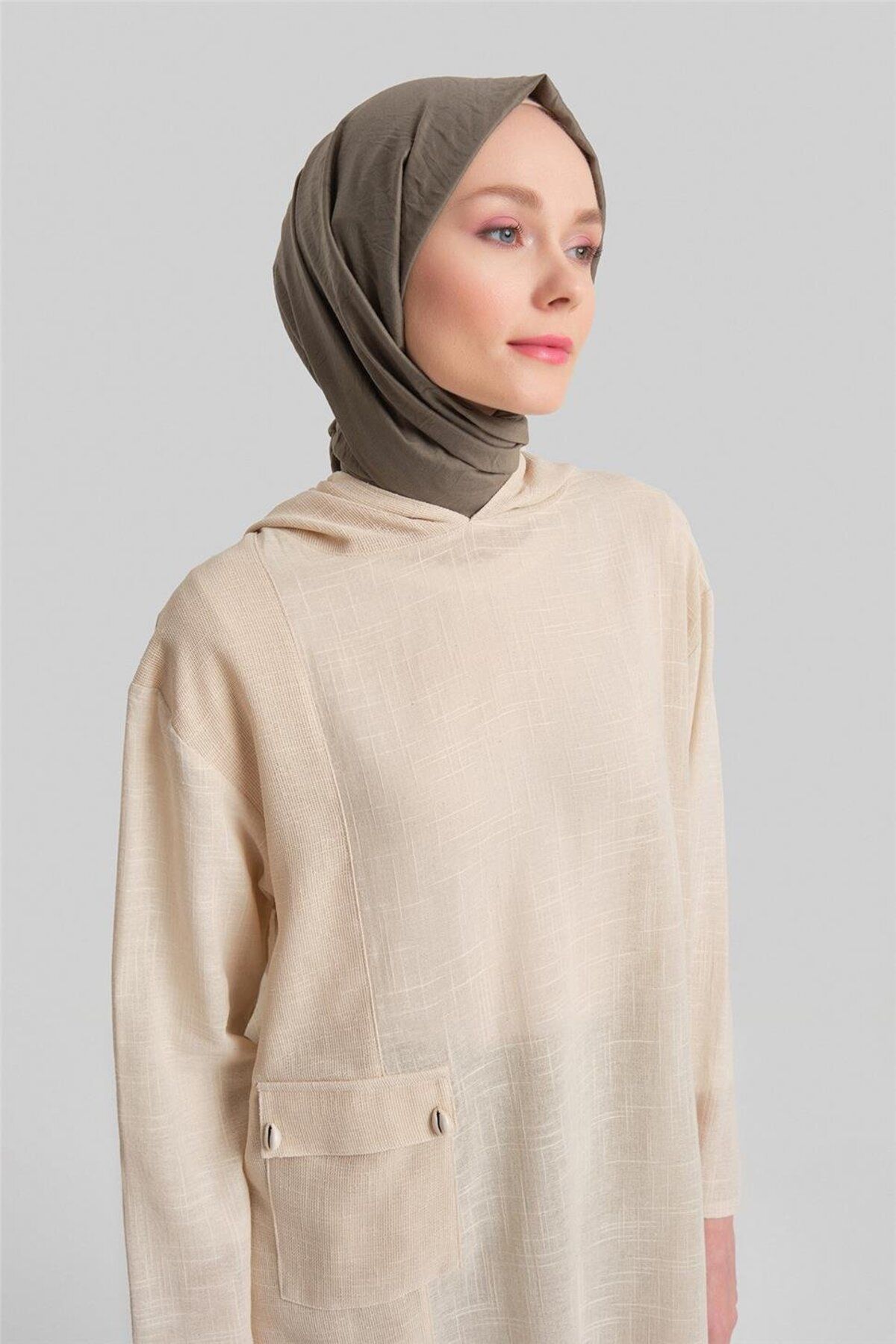 Armine-Comfortable Tunic with Mesh Garnish 24Y4020 Moonstone 1