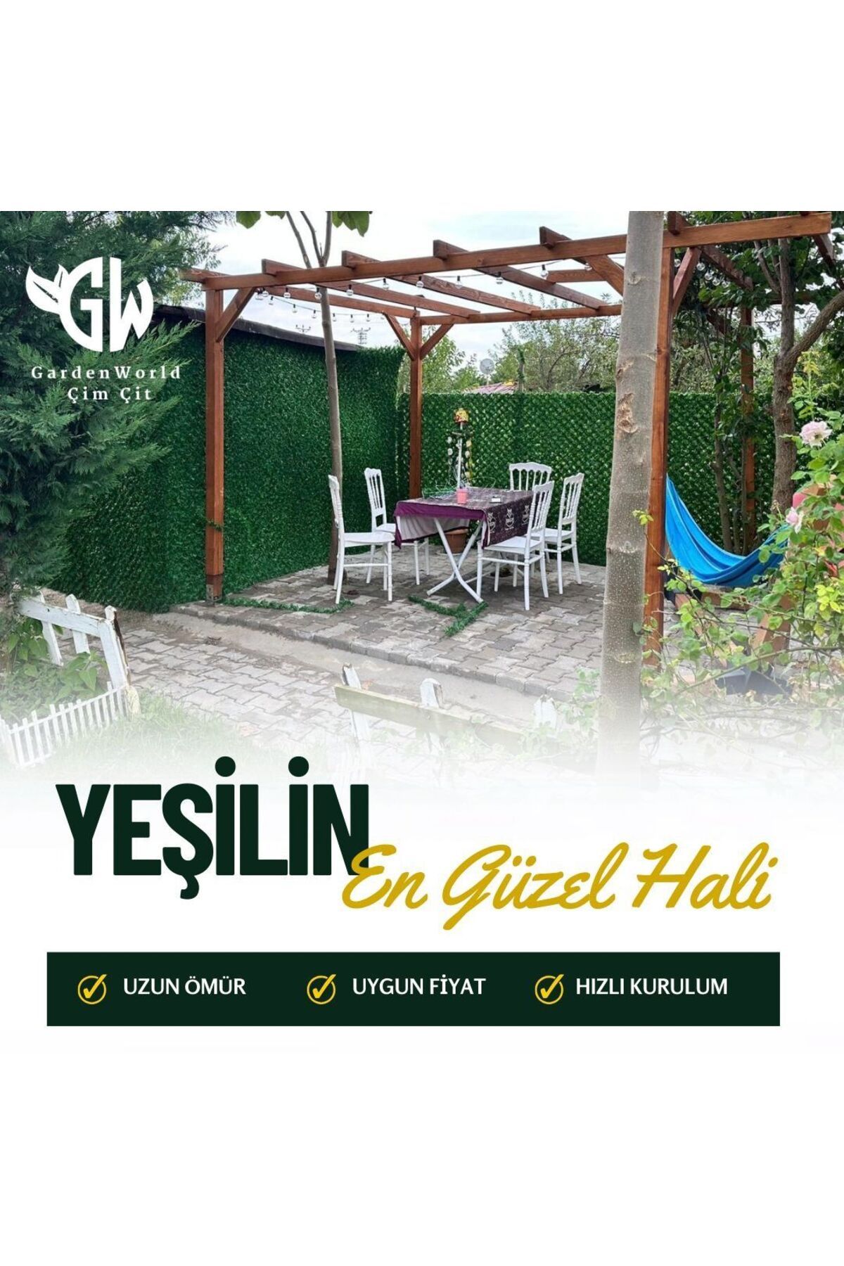 gardenworld Hat Tel Çit Çim Çit Örgü Telli Bahçe Çiti 100 Cm X 10 Mt