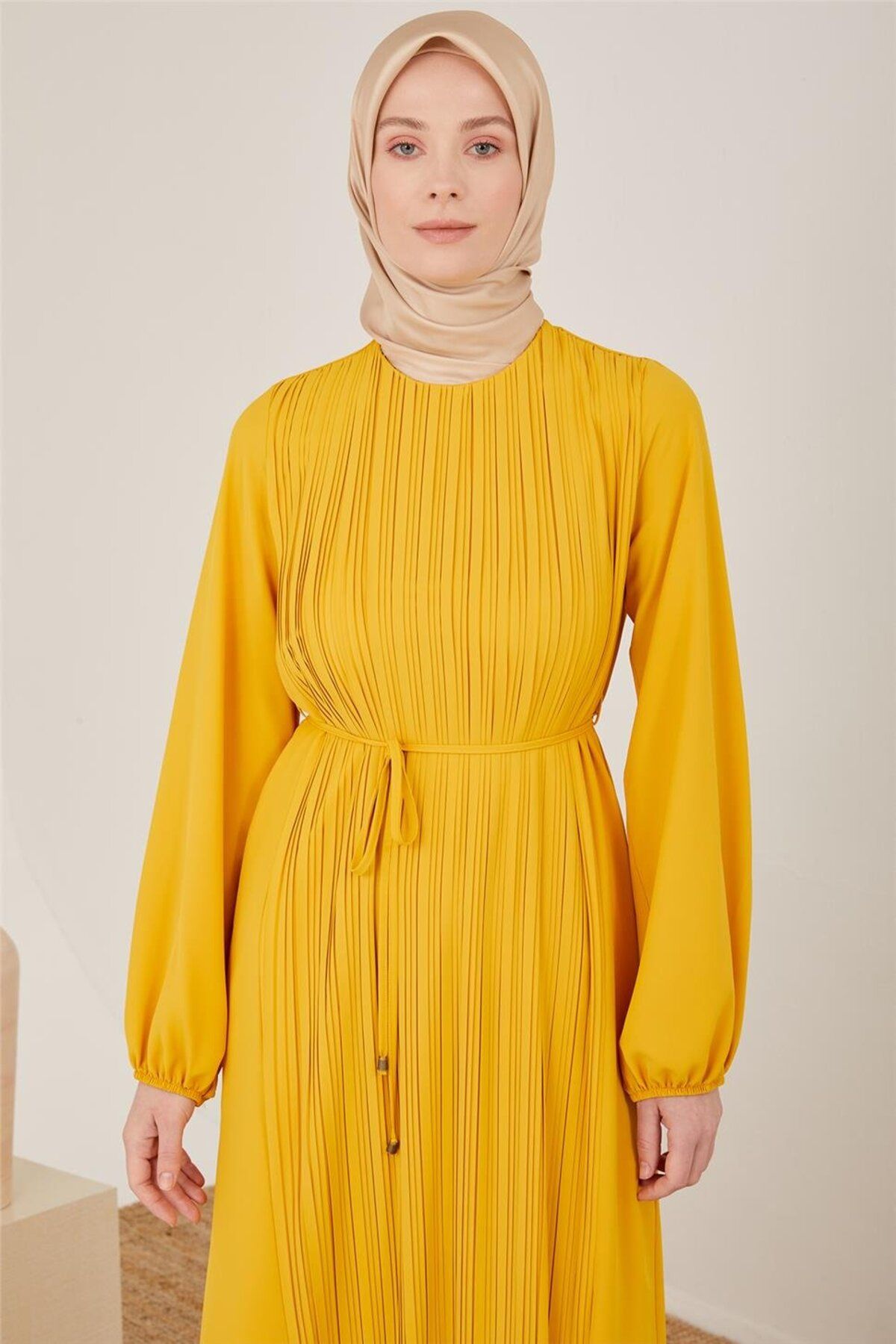 Armine-Rochie plisată din spumă de miere - 22y9435 3