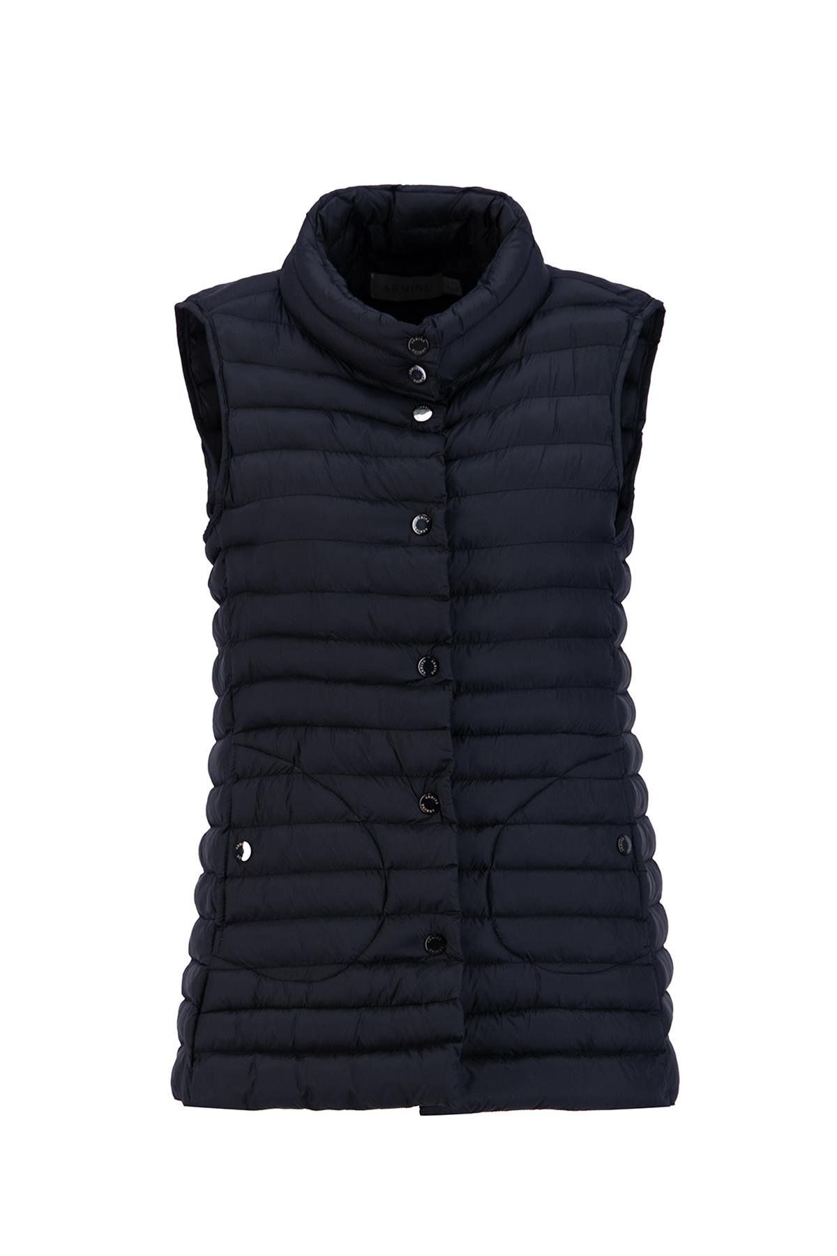 Armine-Black Thin Quilted Vest - 24Kd7526 Model 5