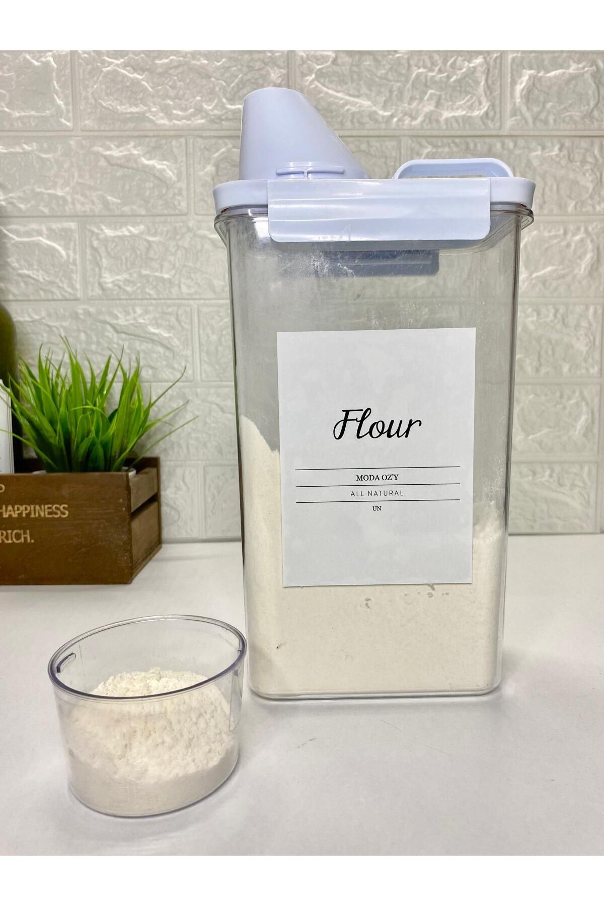 MODA OZY-Vacuum Acrylic Storage Container with Measure Lid 2300ml Food Container with Label 1
