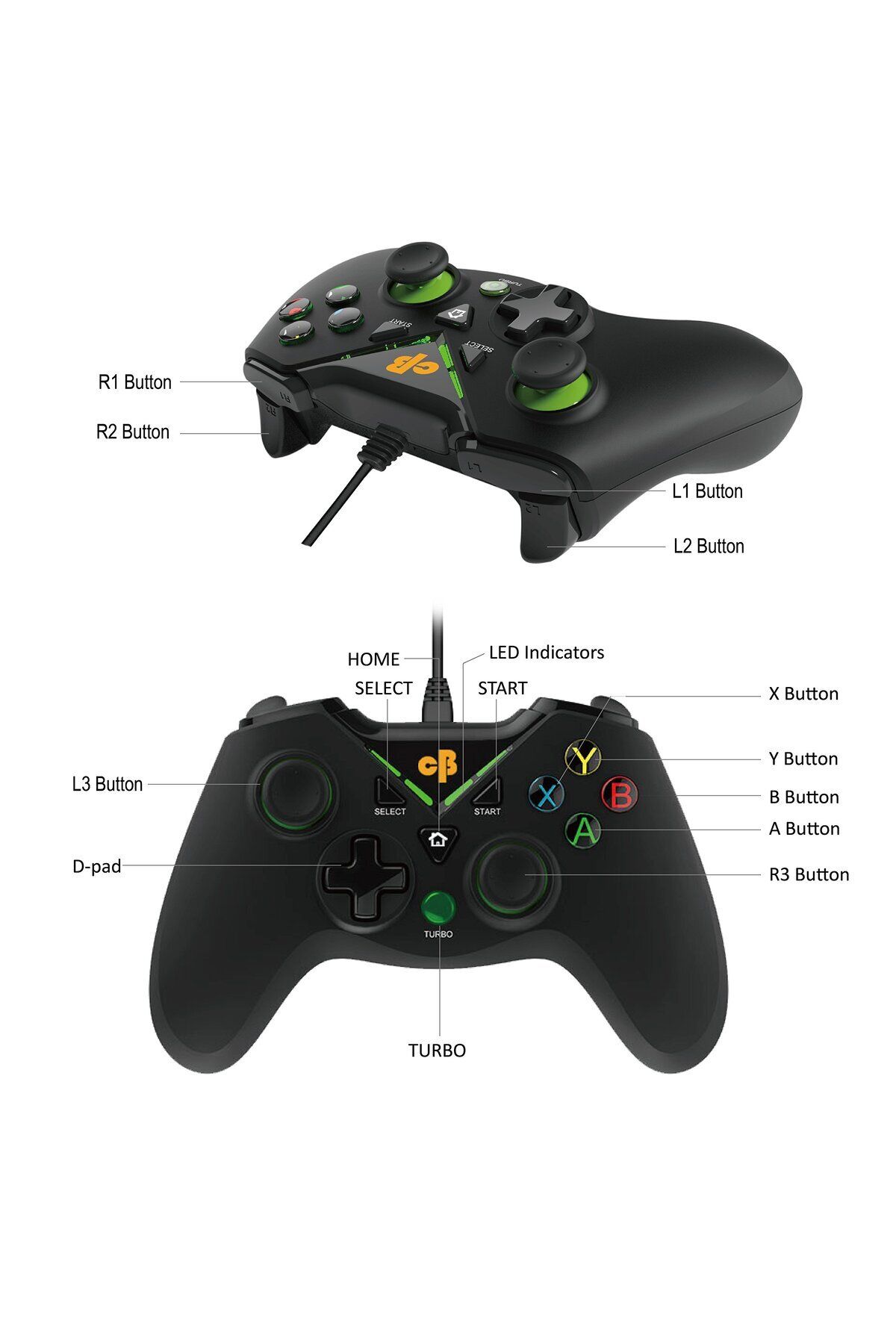 Cosmic Byte-C1070t Gamepad | Black | Wireless | For Pc/ps3 | Enhanced Grip | Double Triggers 4