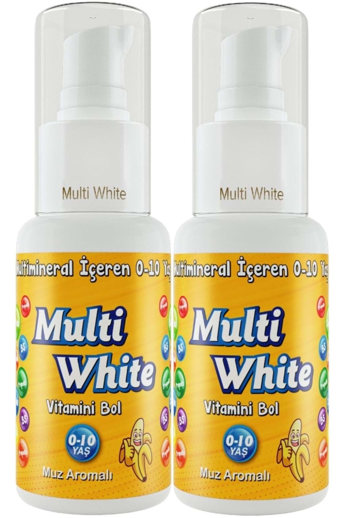 Multi White Diş Macunu 50ML Muz Aromalı Bol Vitaminli (0-10 Yaş) (2 Li Set)