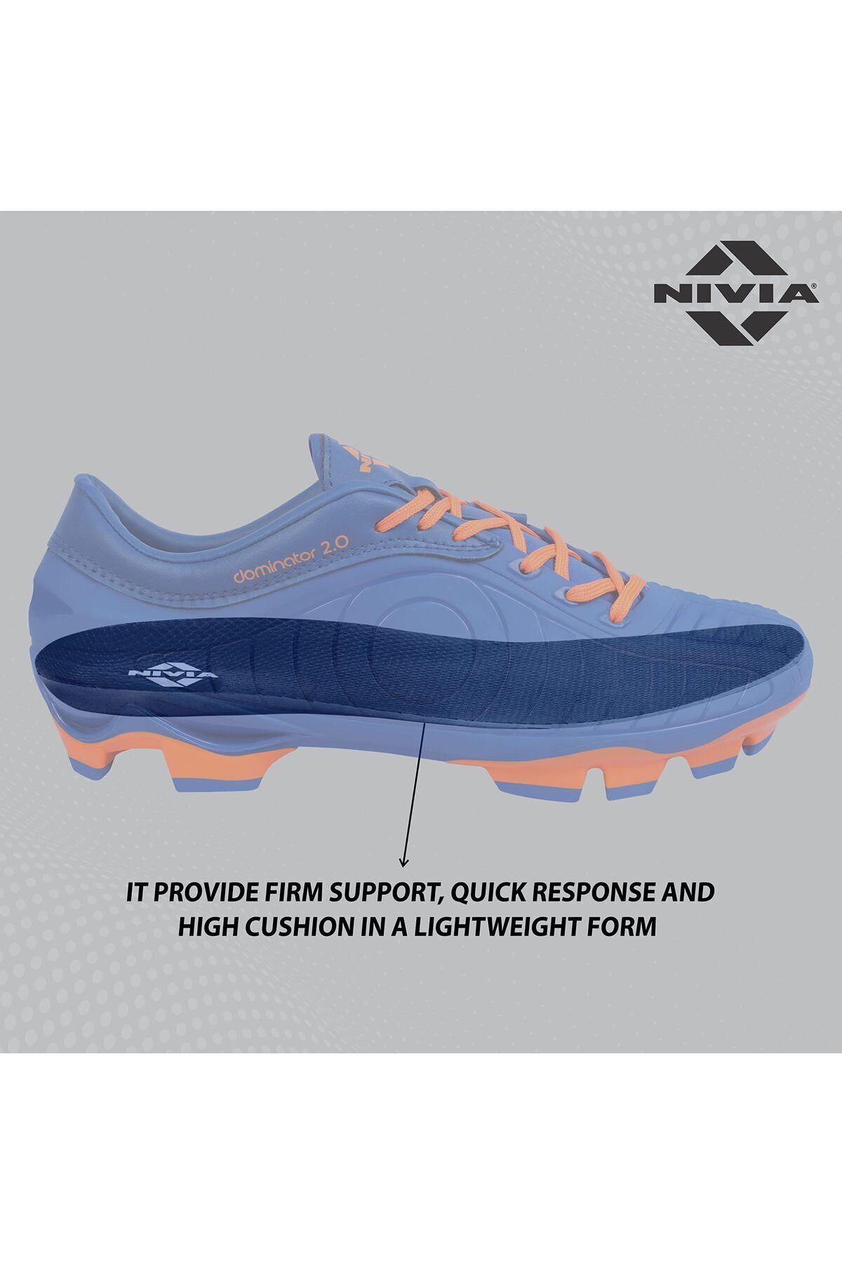 Nivia-Dominator 2.0 Football Shoes | Blue | Size: 7 Uk/8 Us/41 Eu | Tpu Sole | Waterproof 5