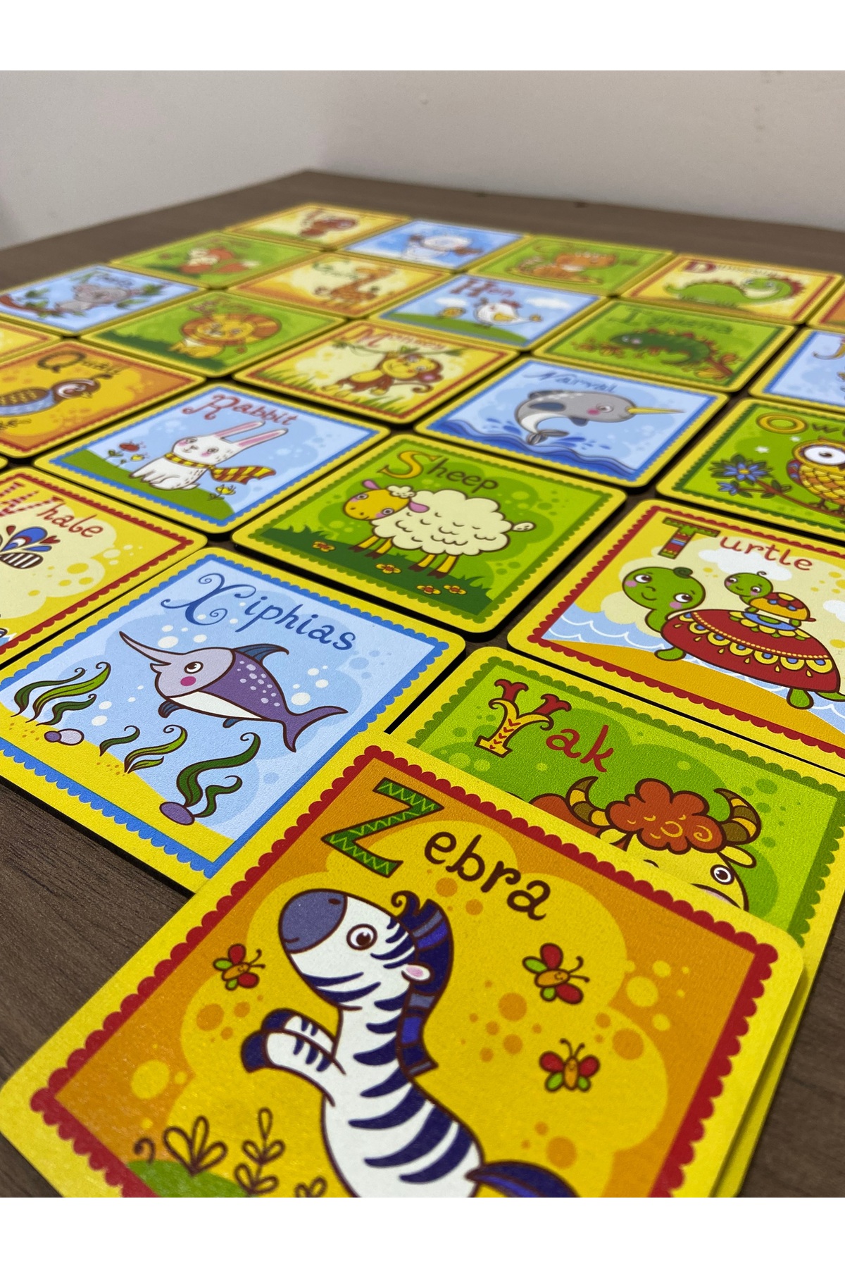 Leelii Tasarım ingilizce Alfabe Eğitim Seti - Ahşap ingilizce öğrenme Kartları fotoğrafı 2 (önizleme)