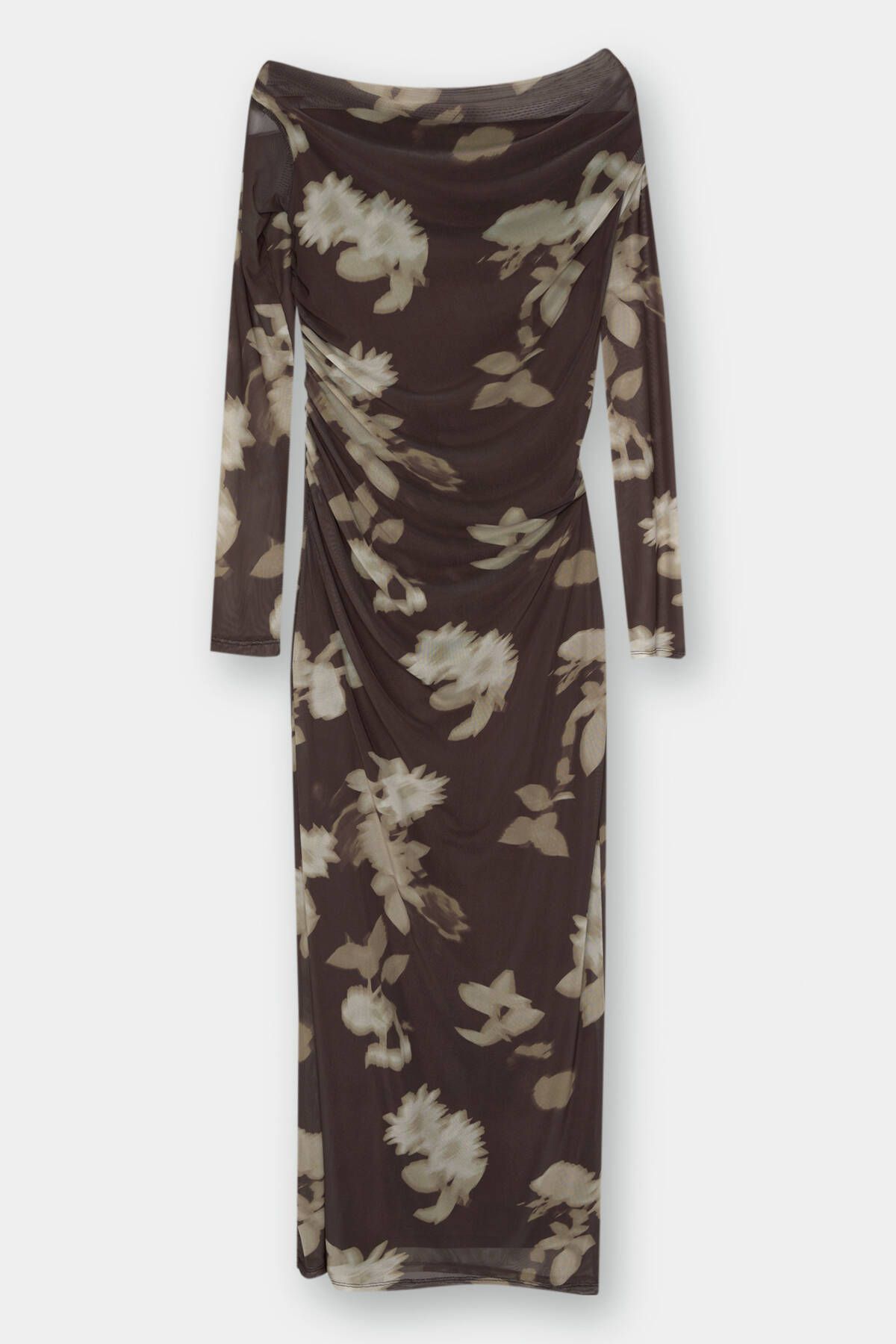 Pull & Bear-Asymmetric tulle midi dress 5