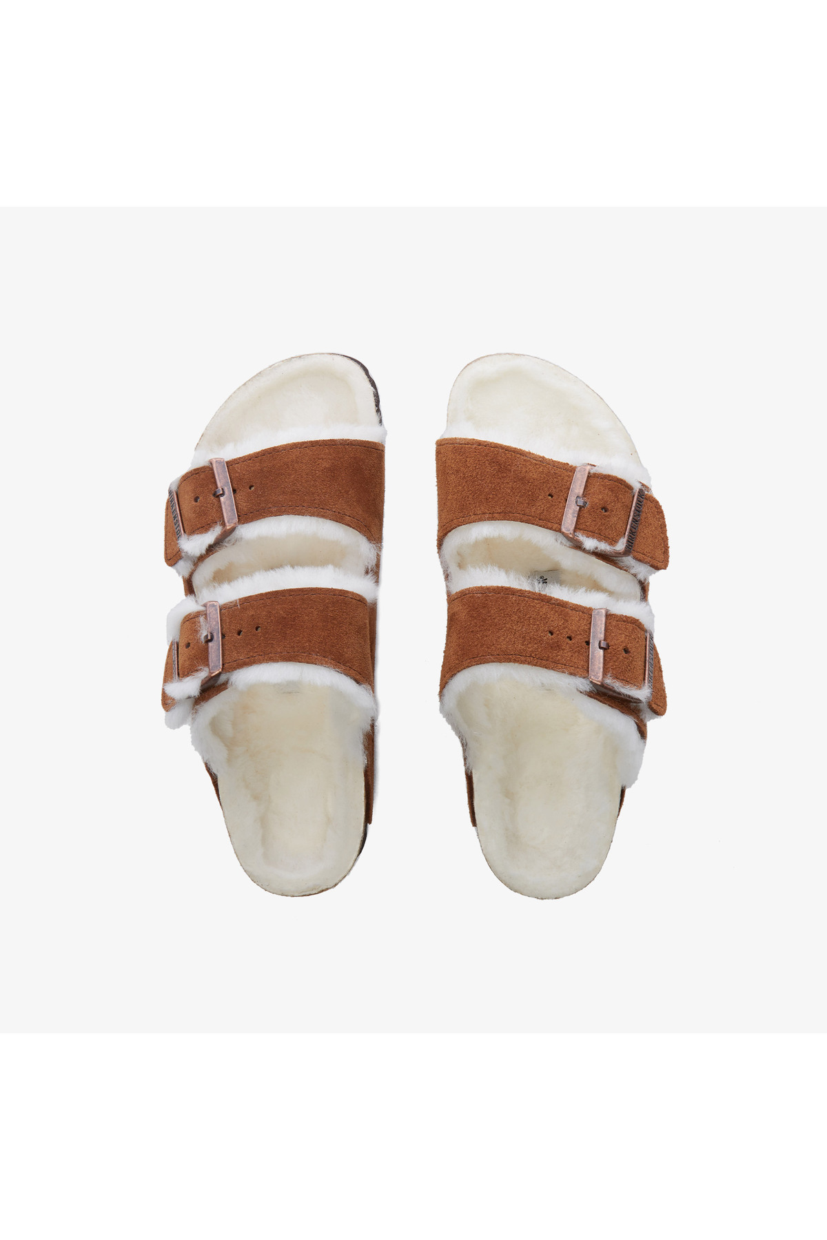 دمپایی زنانه جیر قهوه‌ای طرح شیرلینگ بیرکن استاک دمپایی Birkenstock