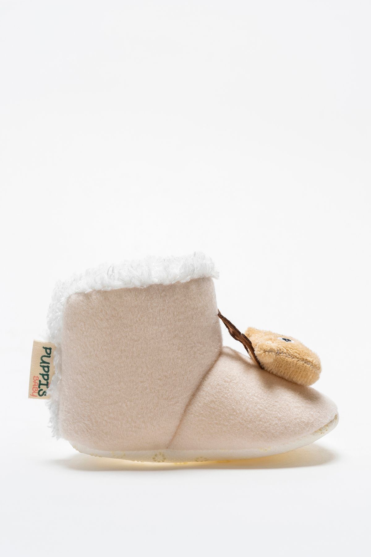 Puppis Baby-Geyikli Cream Non-Slip Base Baby Slippers 5