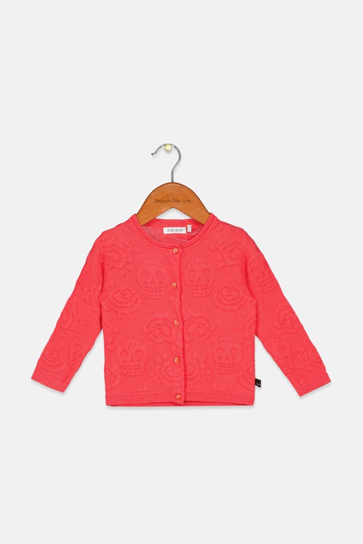 IKKS-Toddlers Boy Full Buttoned Knit Cardigan, Red 1