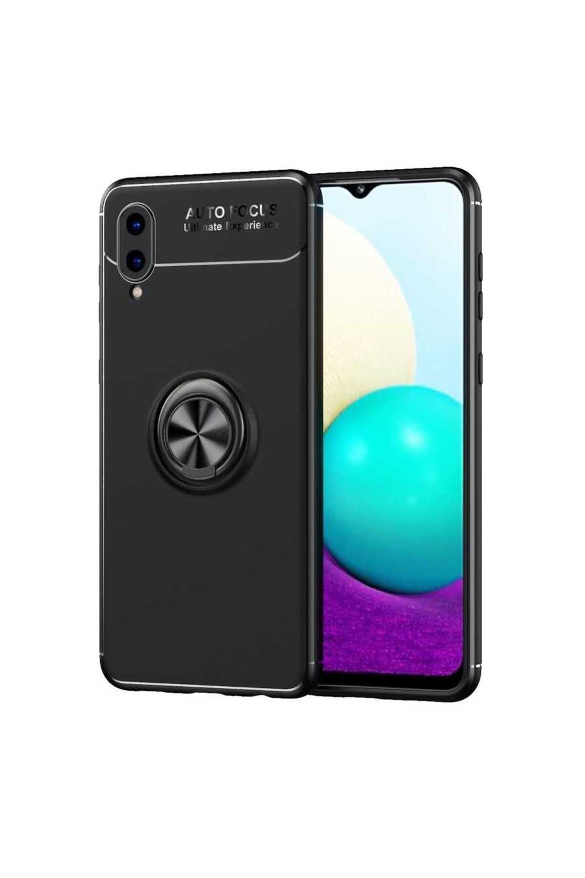 zore Galaxy A02 Kılıf Zore Ravel Silikon Kapak-Siyah