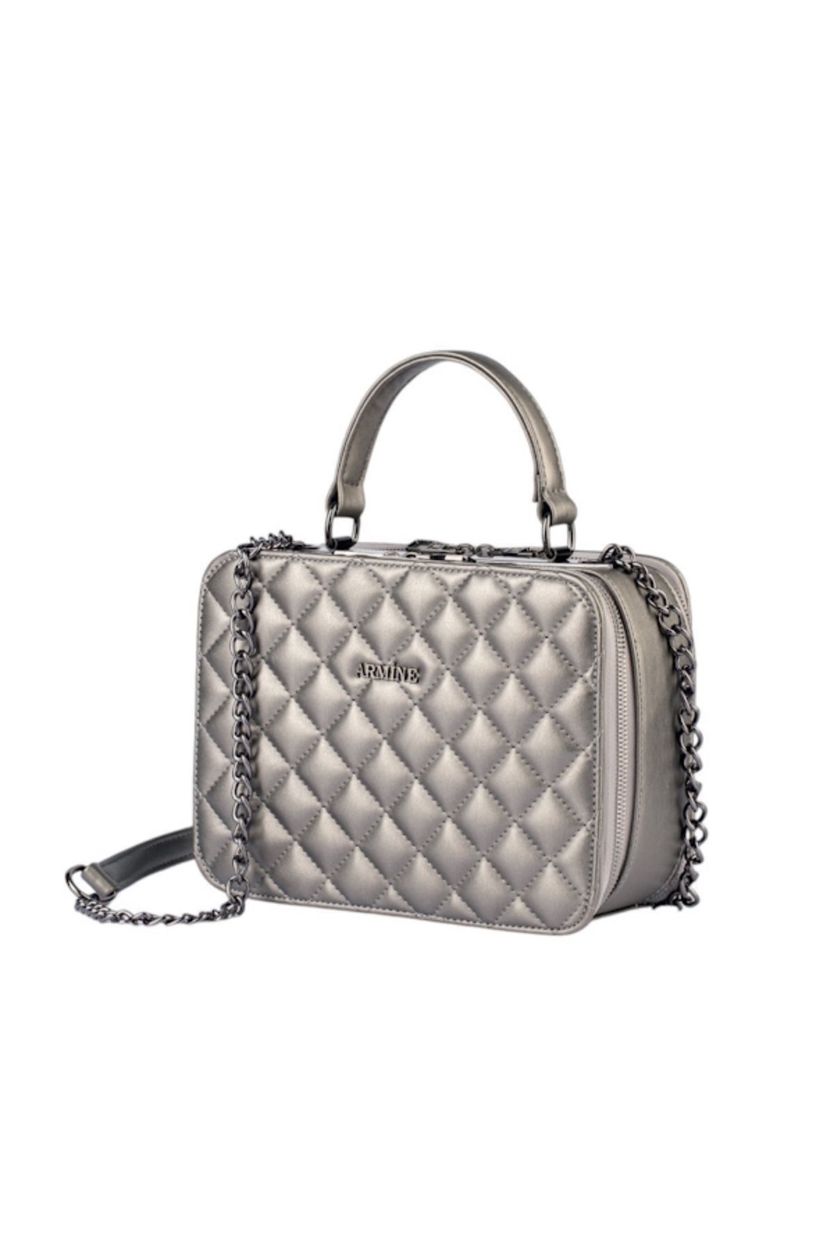 Armine-Arm-122 Platinum Quilted Women's Bag 1