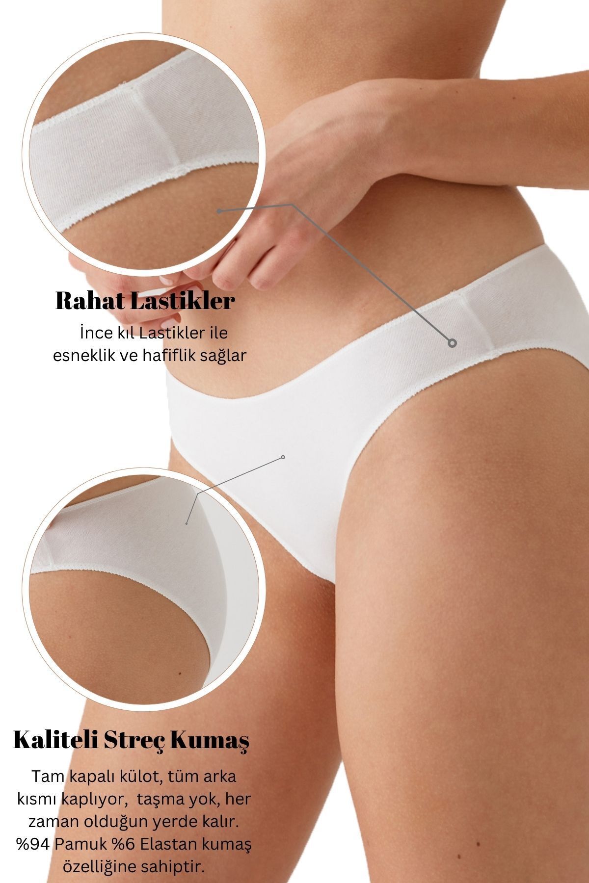 Pierre Cardin-Pachet economic de 5 bucăți pentru femei, alb 2050, din bumbac, bikini de bază 6