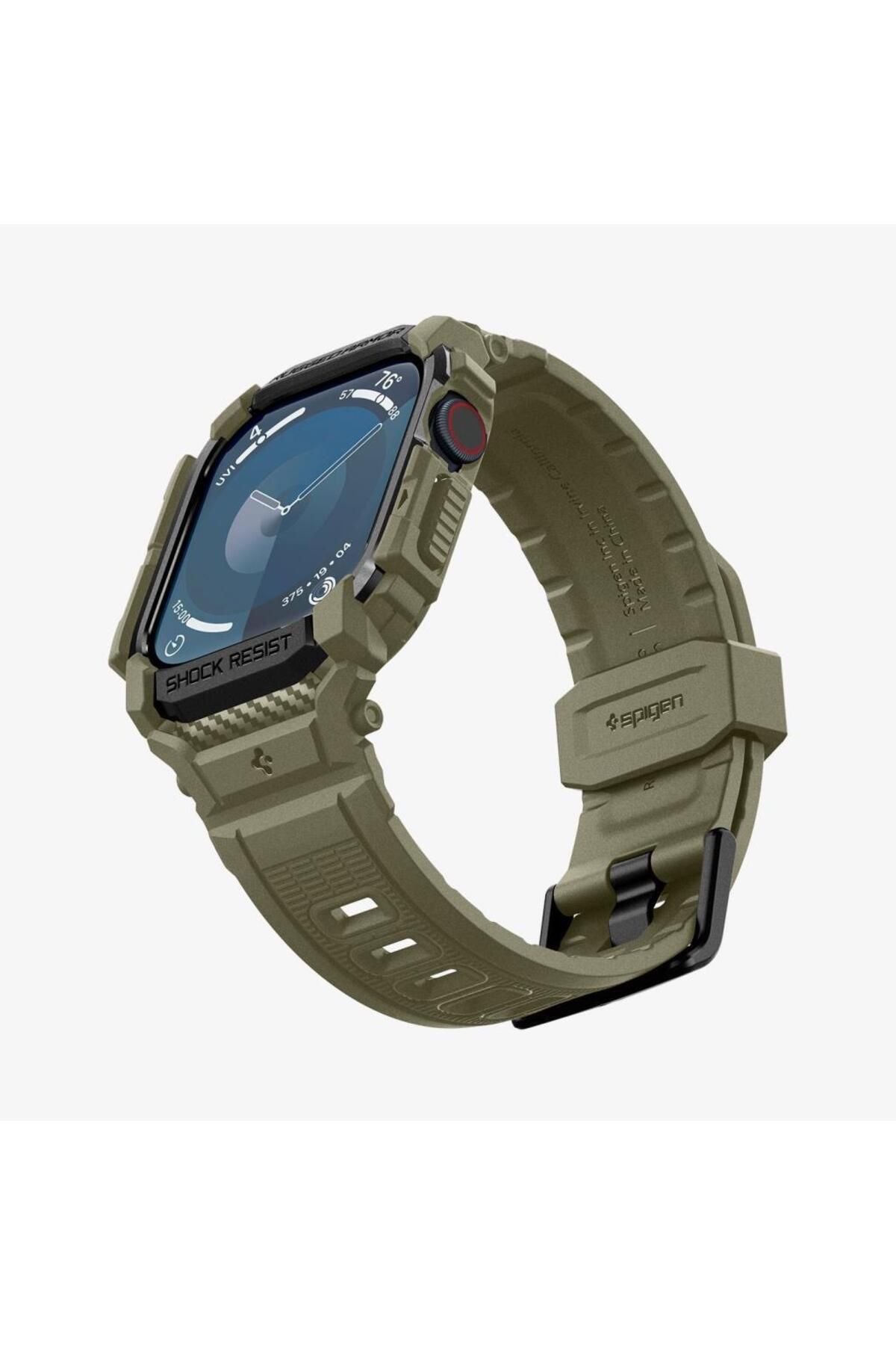 Spigen-ساعة Apple مقاس 46 ملم - سلسلة 10 Rugged Armor Pro مع حافظة وحزام 5