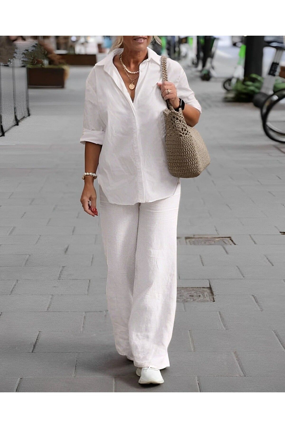 Toridas Barbora Linen Daily Set Dublu Partea De Jos Partea De Sus Ln17ekru1 Femeie - XL