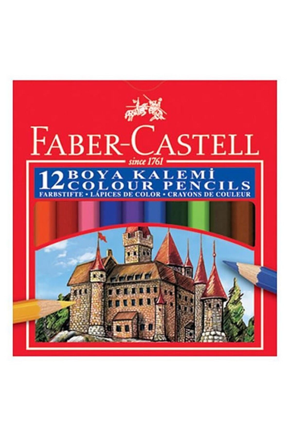 Faber Castell Karton Kutu Boya Kalemi 12 Renk Yarım Boy