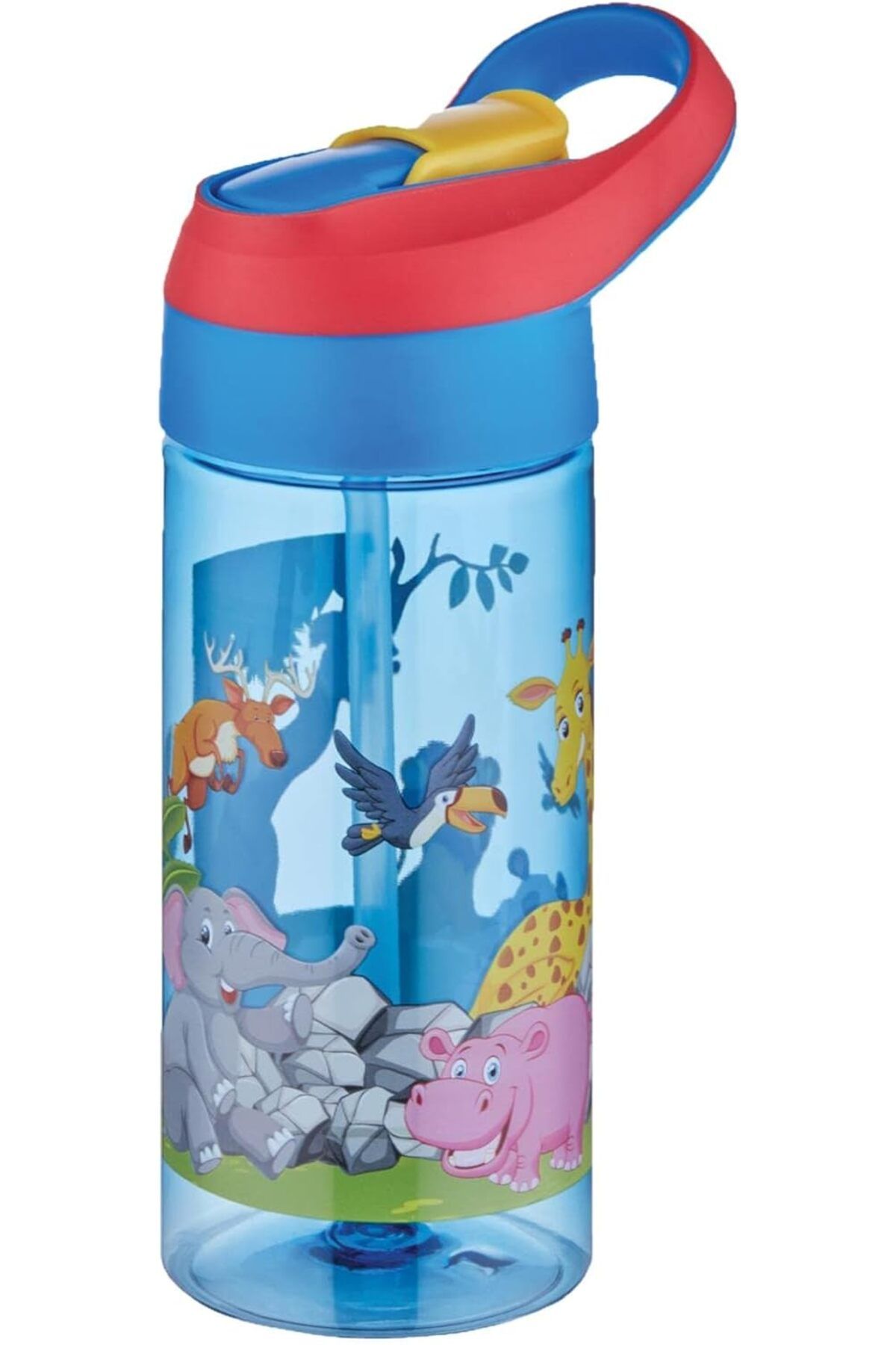 STOREMAX FiftyFifty 500ml Tritan Kalın Pipetli Çocuk Okul Su Matarası Mavi