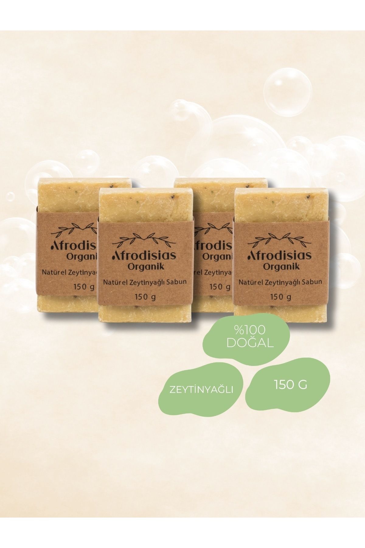 Afrodisias Gurme Natürel Zeytinyağlı Sabun - 4’lü paket