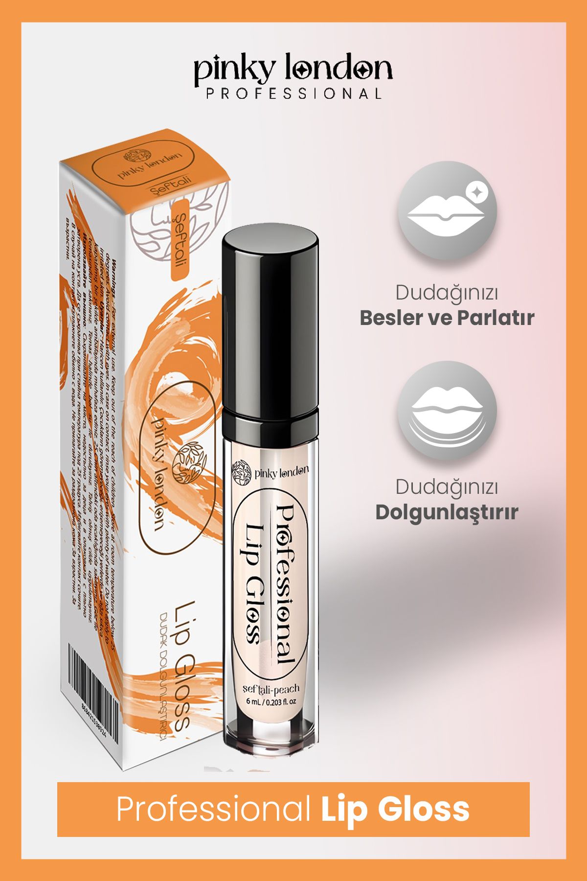 Pinky London Şeftalili Dudak Dolgunlaştırıcı ve Parlatıcı Lip Gloss-3