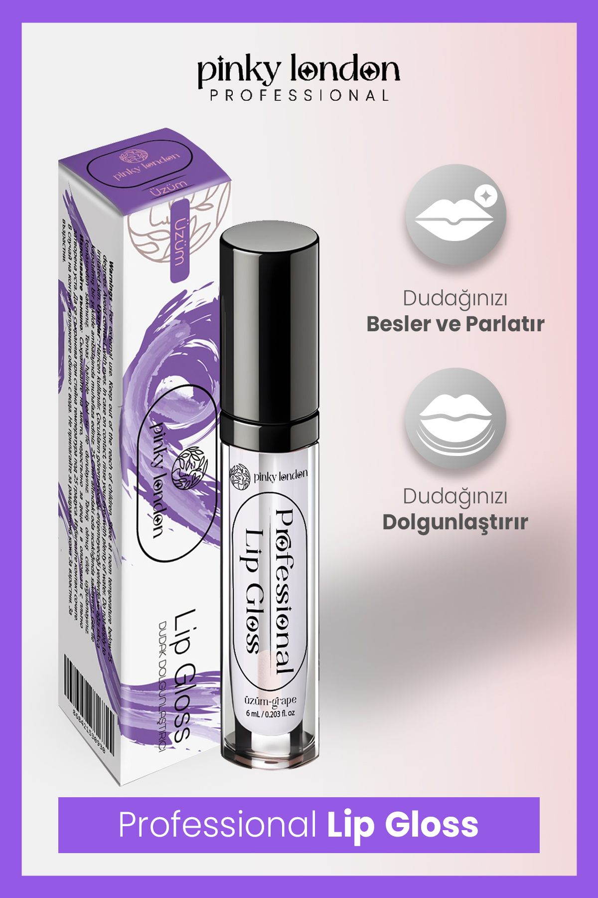 Pinky London Üzümlü Dudak Dolgunlaştırıcı ve Parlatıcı Lip Gloss-3