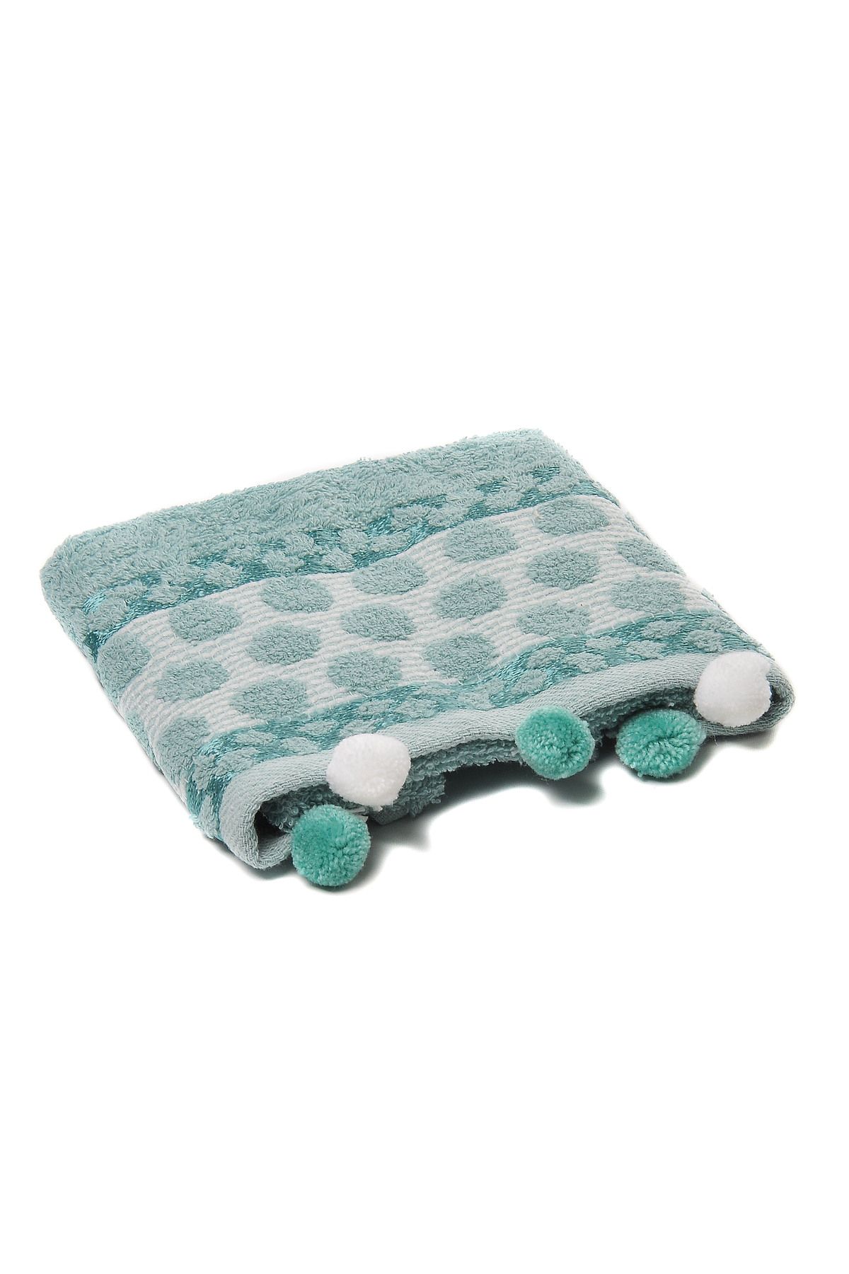 Home-100% Cotton Pompom Towel 30X50 1