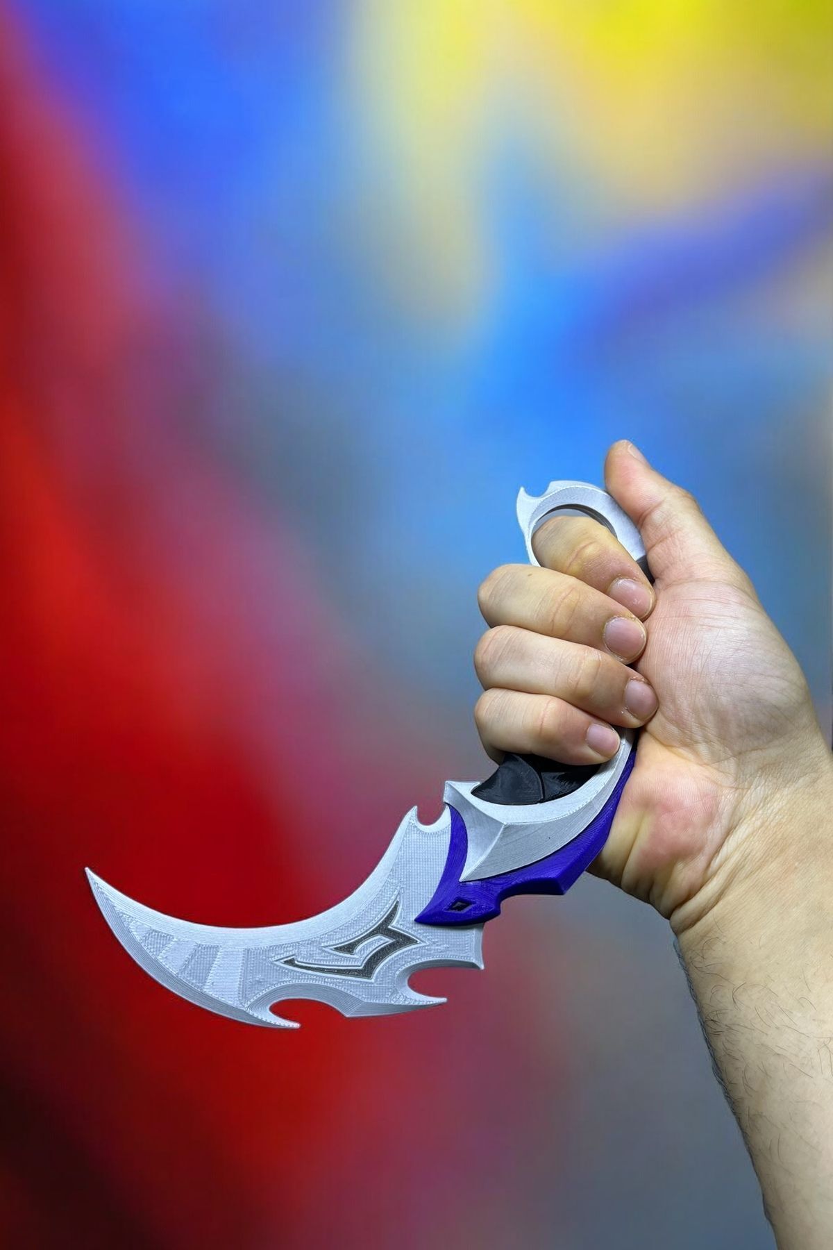 Valorant Yağmacı Karambit Maketi Valorant Reaver Karambit Plastik Bıçak Figürü (21 CM)