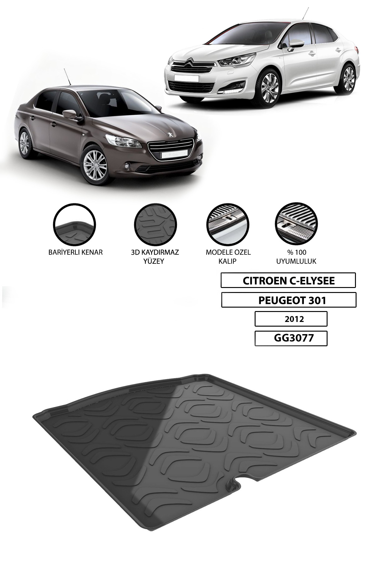 Citroen C-Elysee & Peugeot 301 2012 Bagaj Havuzu