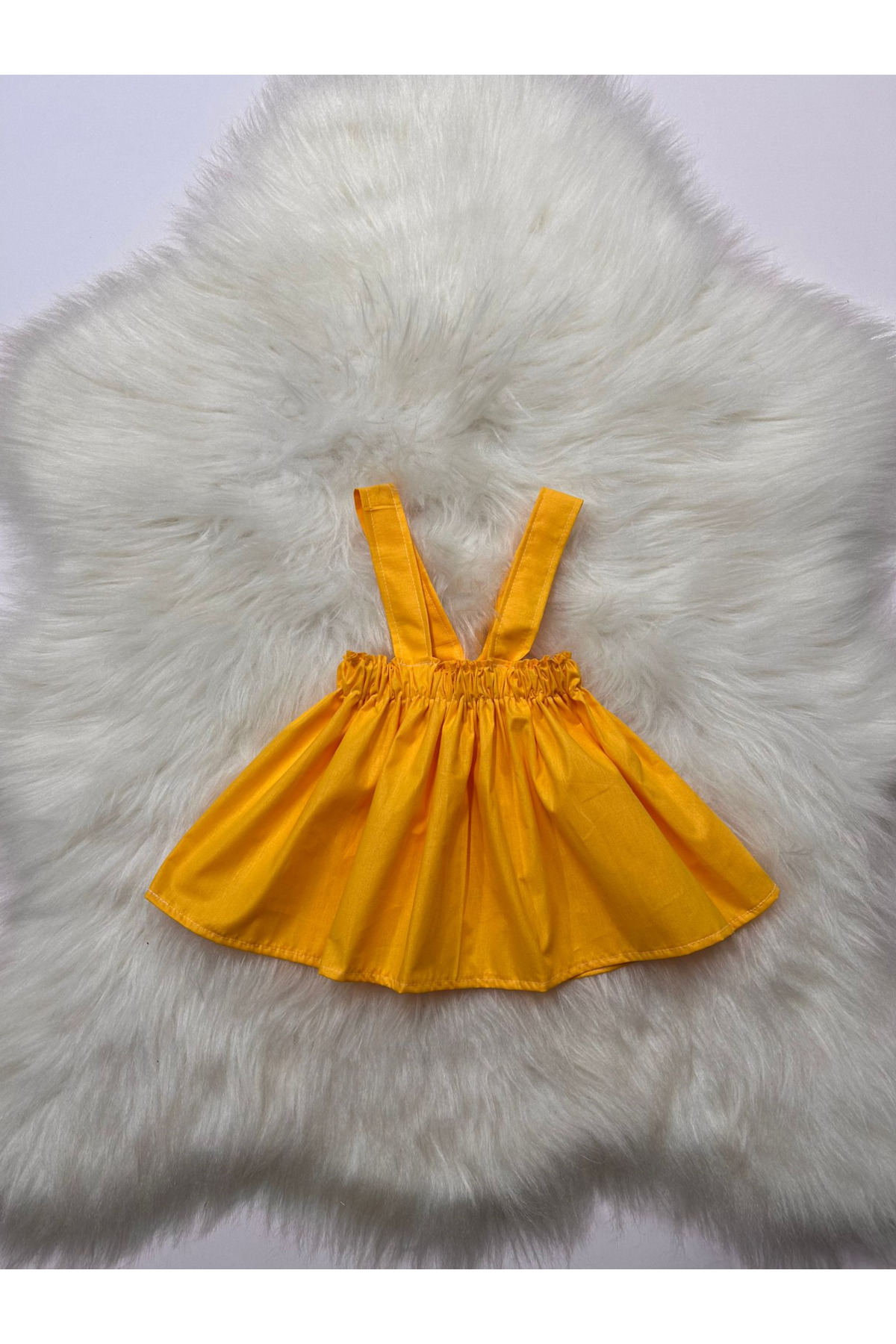 Moda Lina Baby Kız Çocuk Düz Renkli Askılı Elbise fotoğrafı 4 (önizleme)