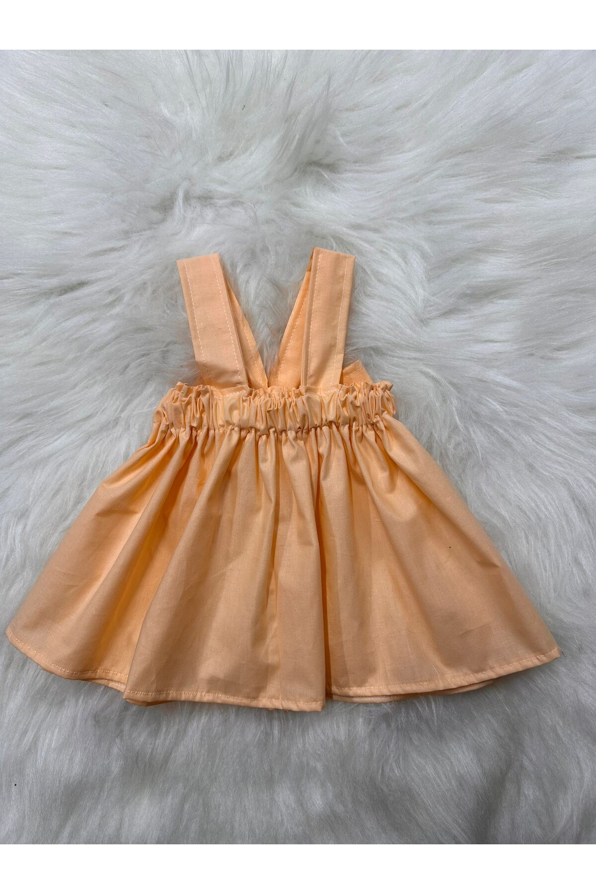 Moda Lina Baby Kız Çocuk Düz Renkli Askılı Elbise fotoğrafı 6 (önizleme)
