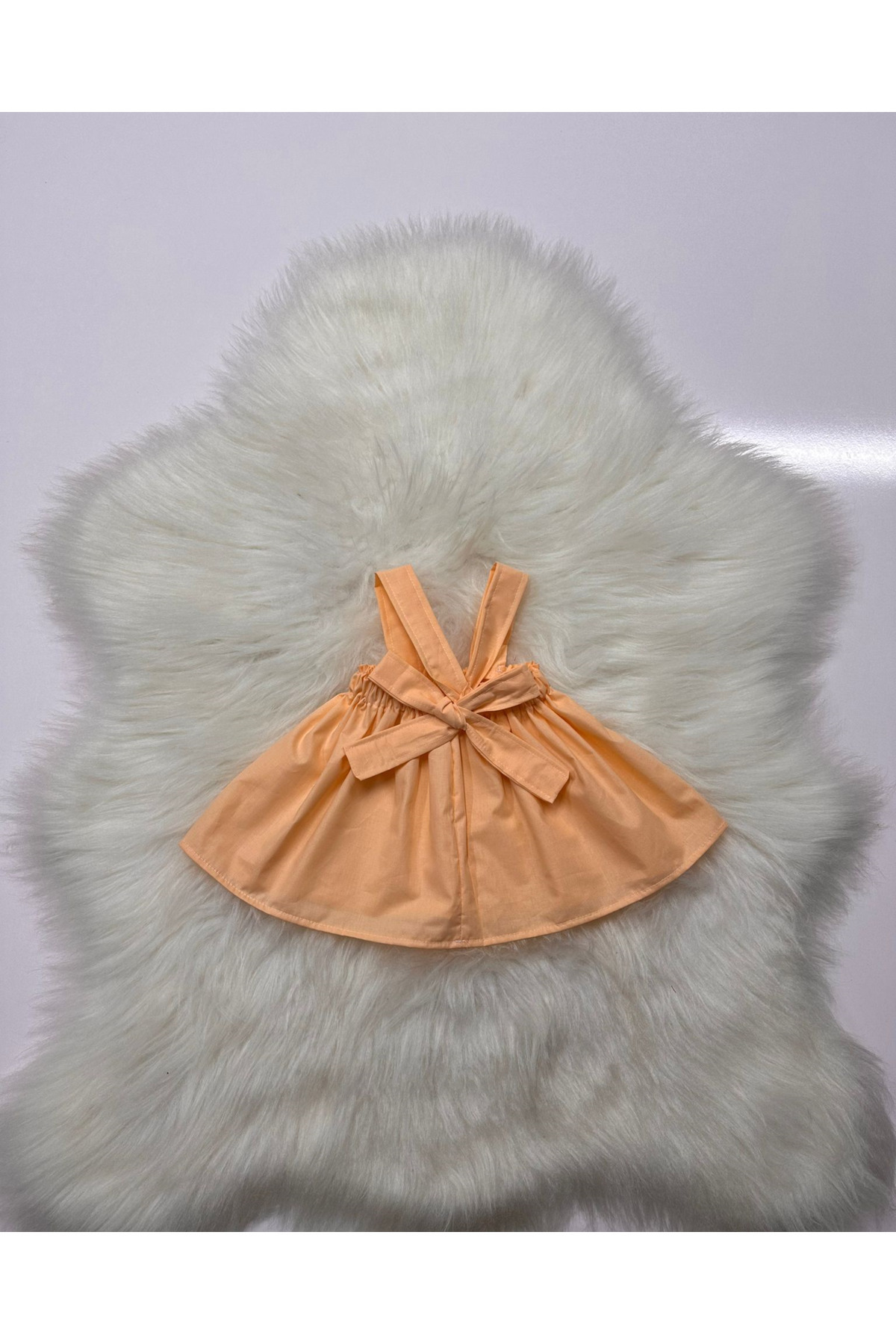 Moda Lina Baby Kız Çocuk Düz Renkli Askılı Elbise fotoğrafı 2 (önizleme)